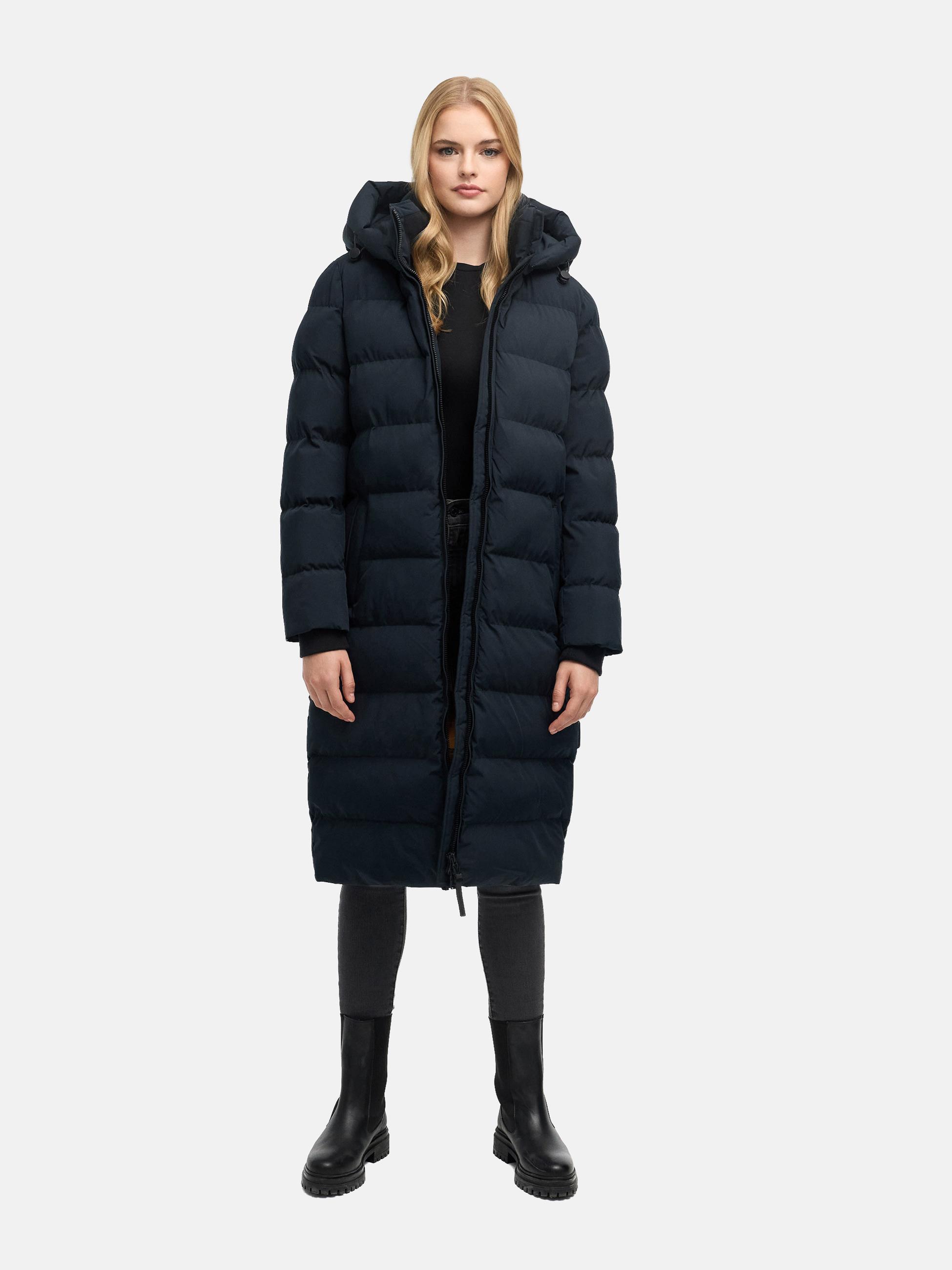 Langer Winter Steppmantel "Harukaa 16" Navy