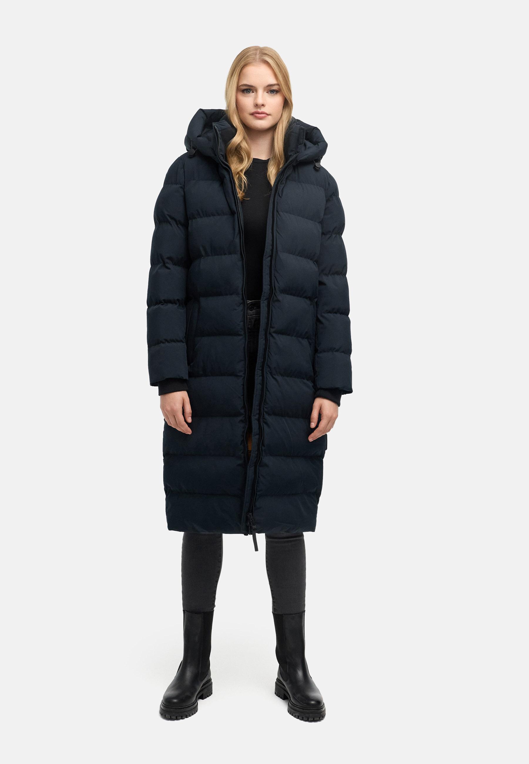Langer Winter Steppmantel "Harukaa 16" Navy