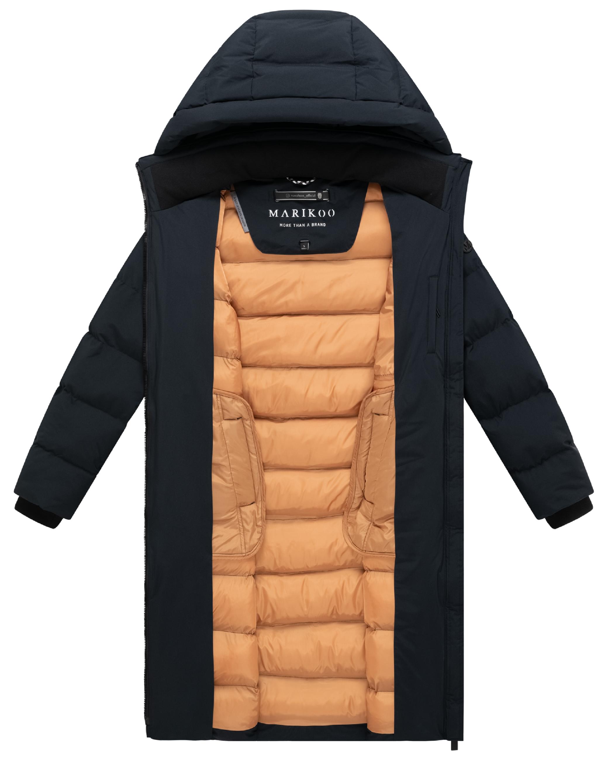 Langer Winter Steppmantel "Harukaa 16" Navy