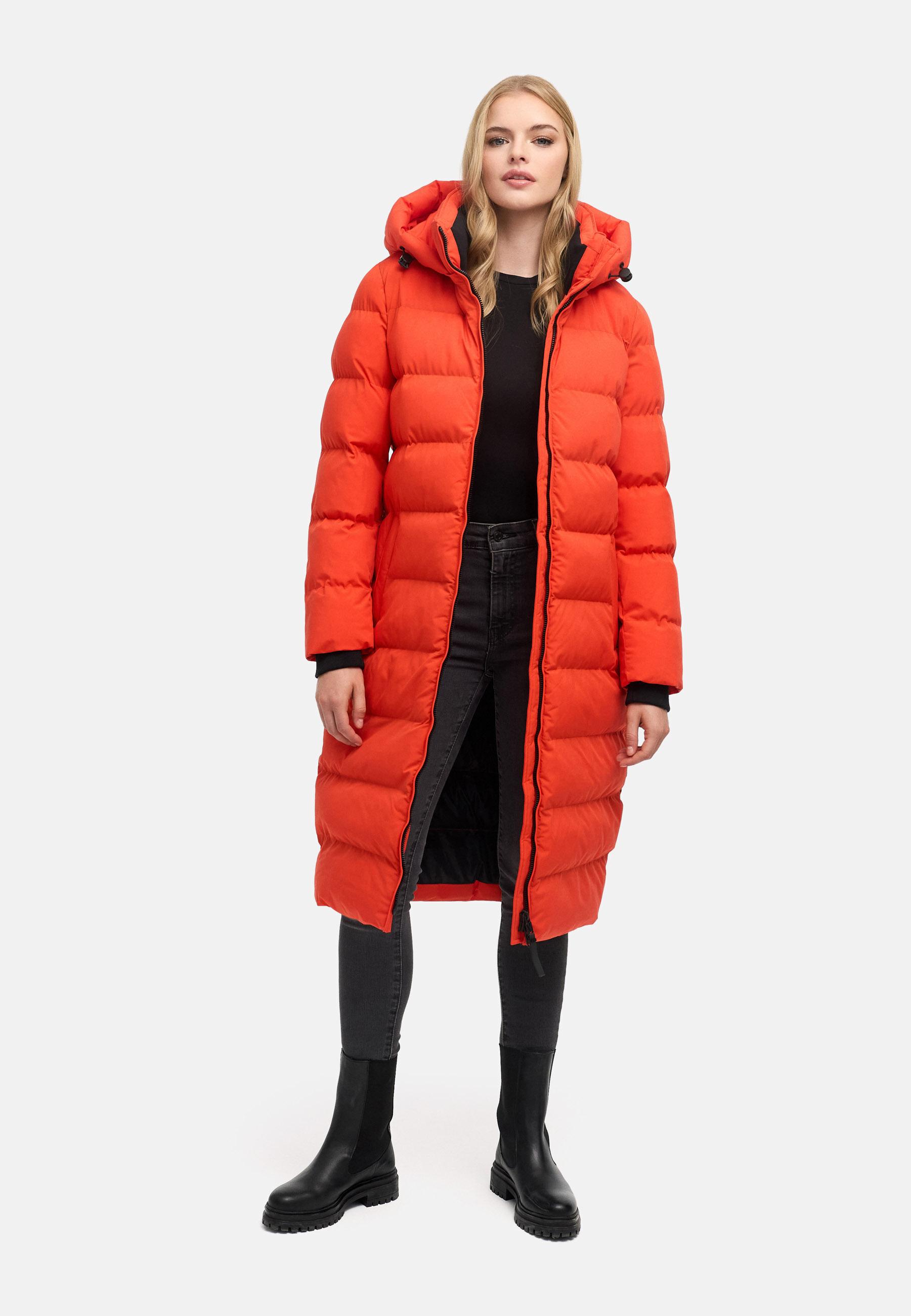 Langer Winter Steppmantel "Harukaa 16" Spicy Orange