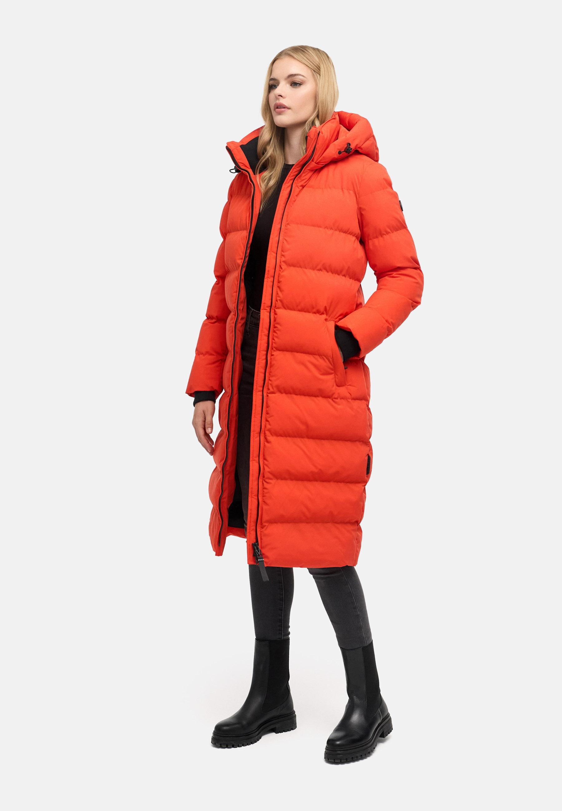 Langer Winter Steppmantel "Harukaa 16" Spicy Orange