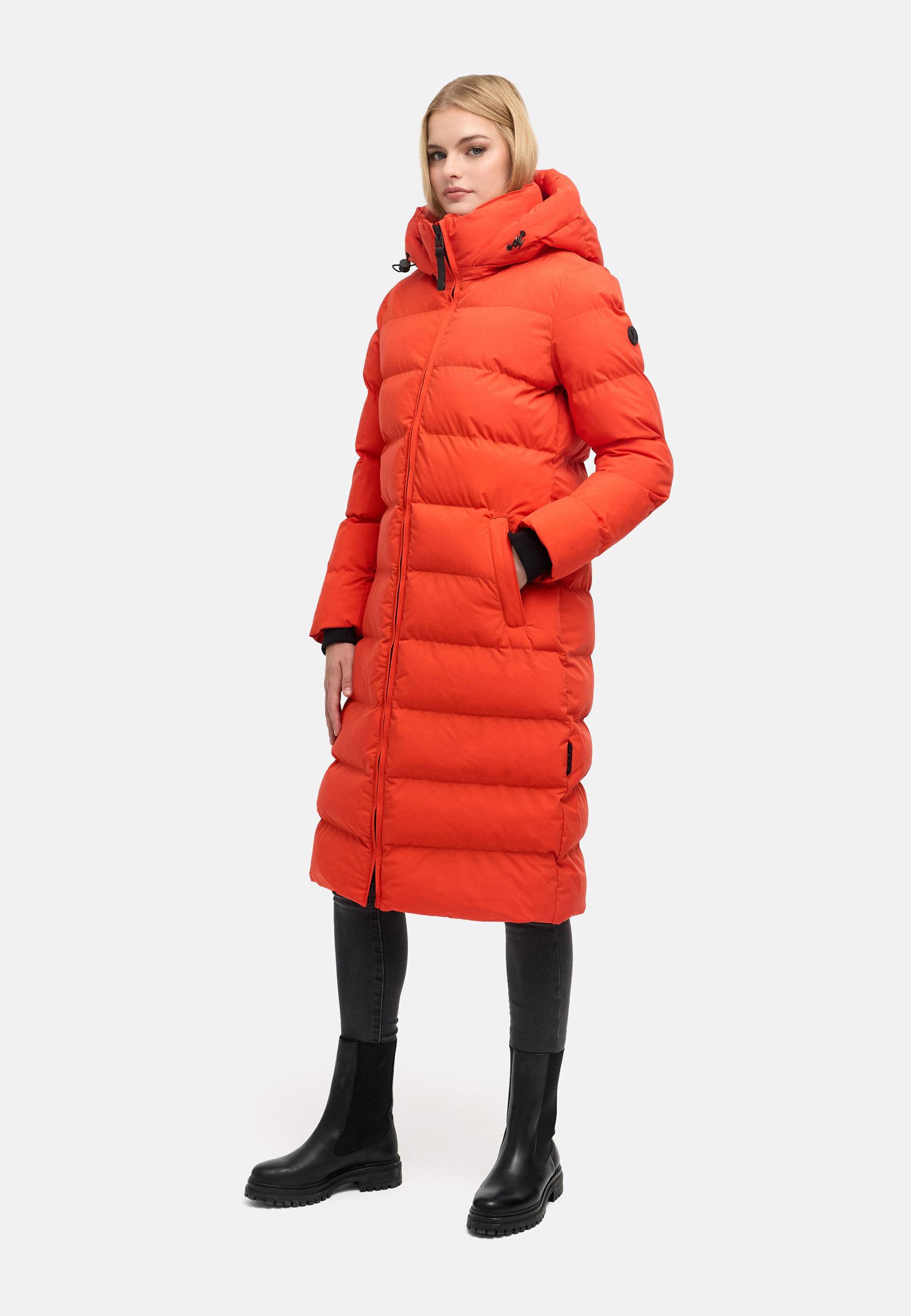 Langer Winter Steppmantel "Harukaa 16" Spicy Orange