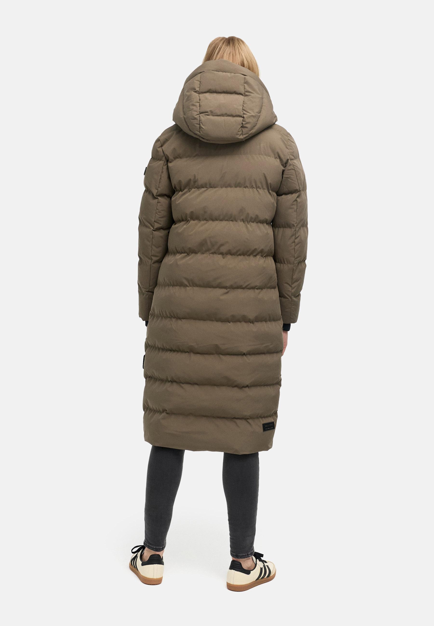 Langer Winter Steppmantel "Harukaa 16" Stone Brown