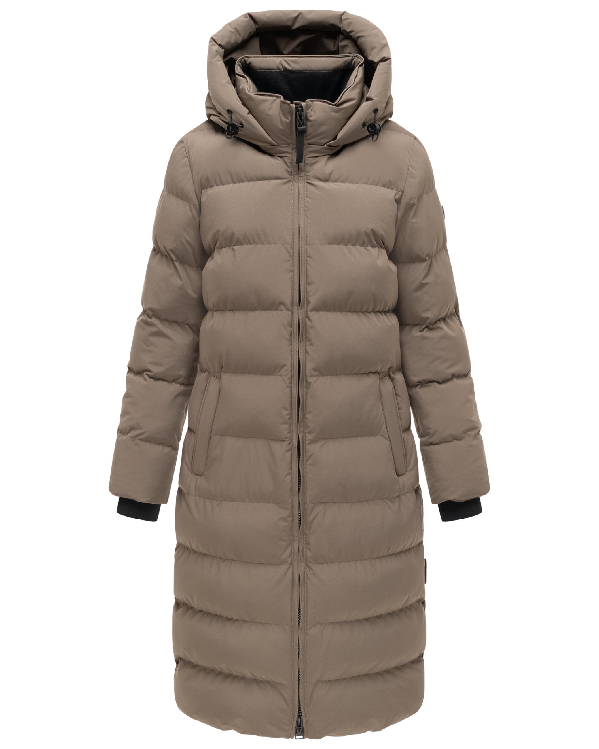 Langer Winter Steppmantel "Harukaa 16" Stone Brown