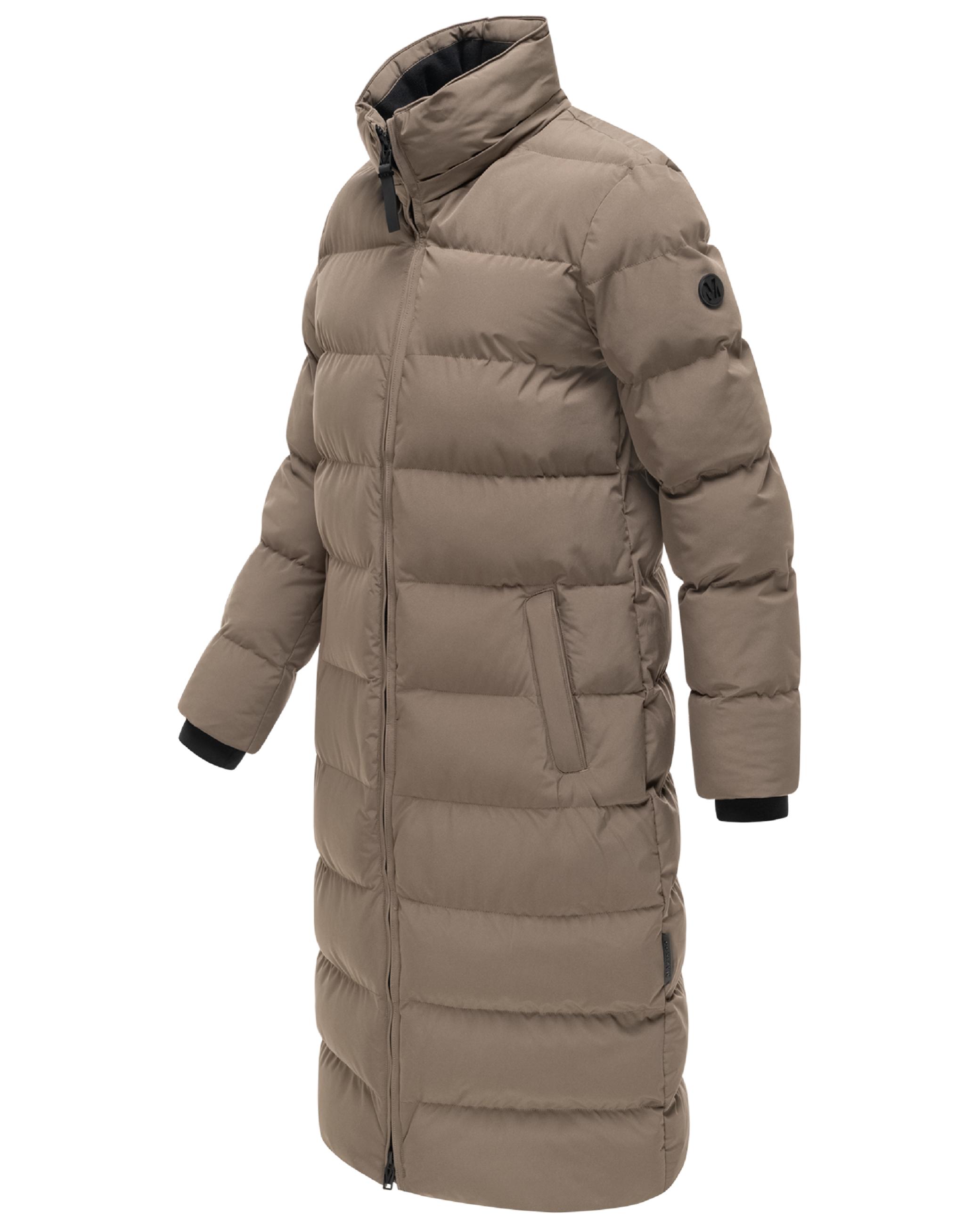 Langer Winter Steppmantel "Harukaa 16" Stone Brown