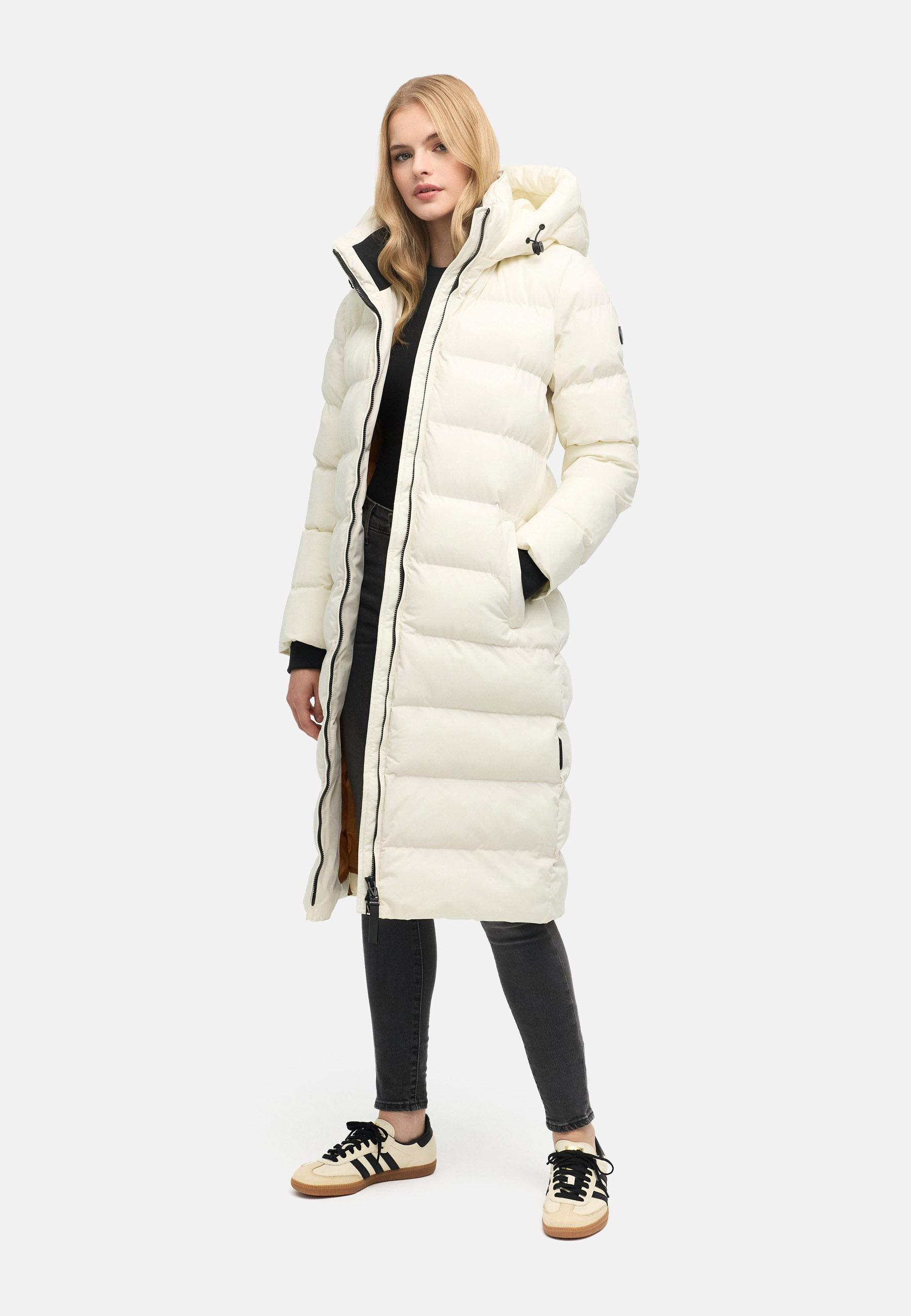 Langer Winter Steppmantel "Harukaa 16" White