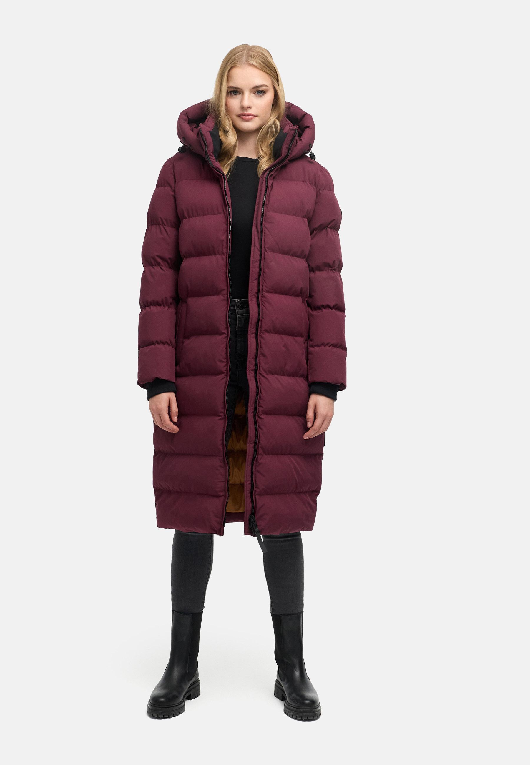 Langer Winter Steppmantel "Harukaa 16" Wine
