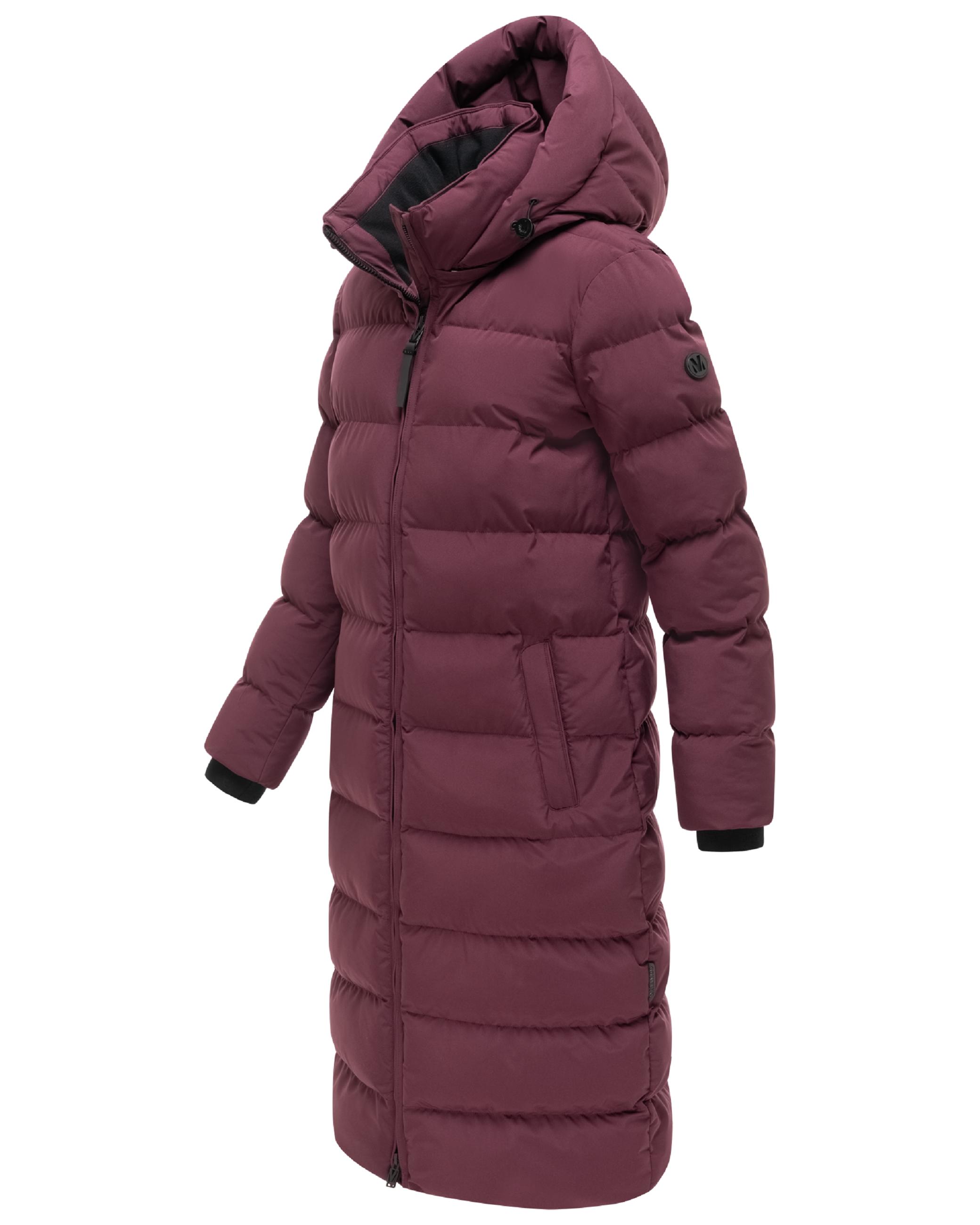 Langer Winter Steppmantel "Harukaa 16" Wine