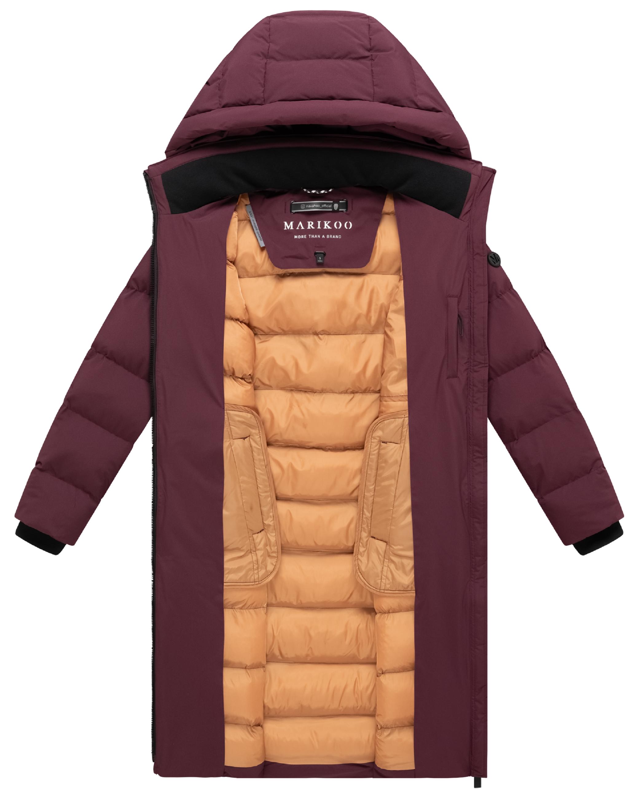 Langer Winter Steppmantel "Harukaa 16" Wine