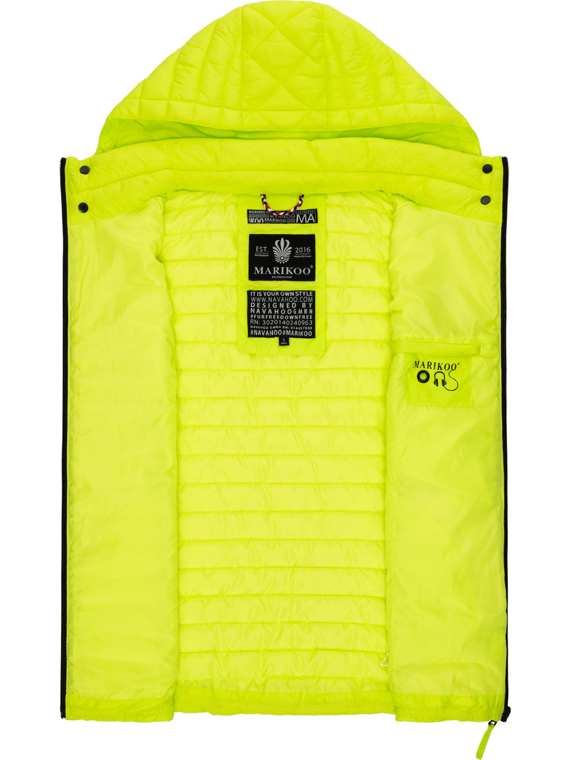 Leichte Steppweste mit abnehmbarer Kapuze "Hasenpfote" Neon Green