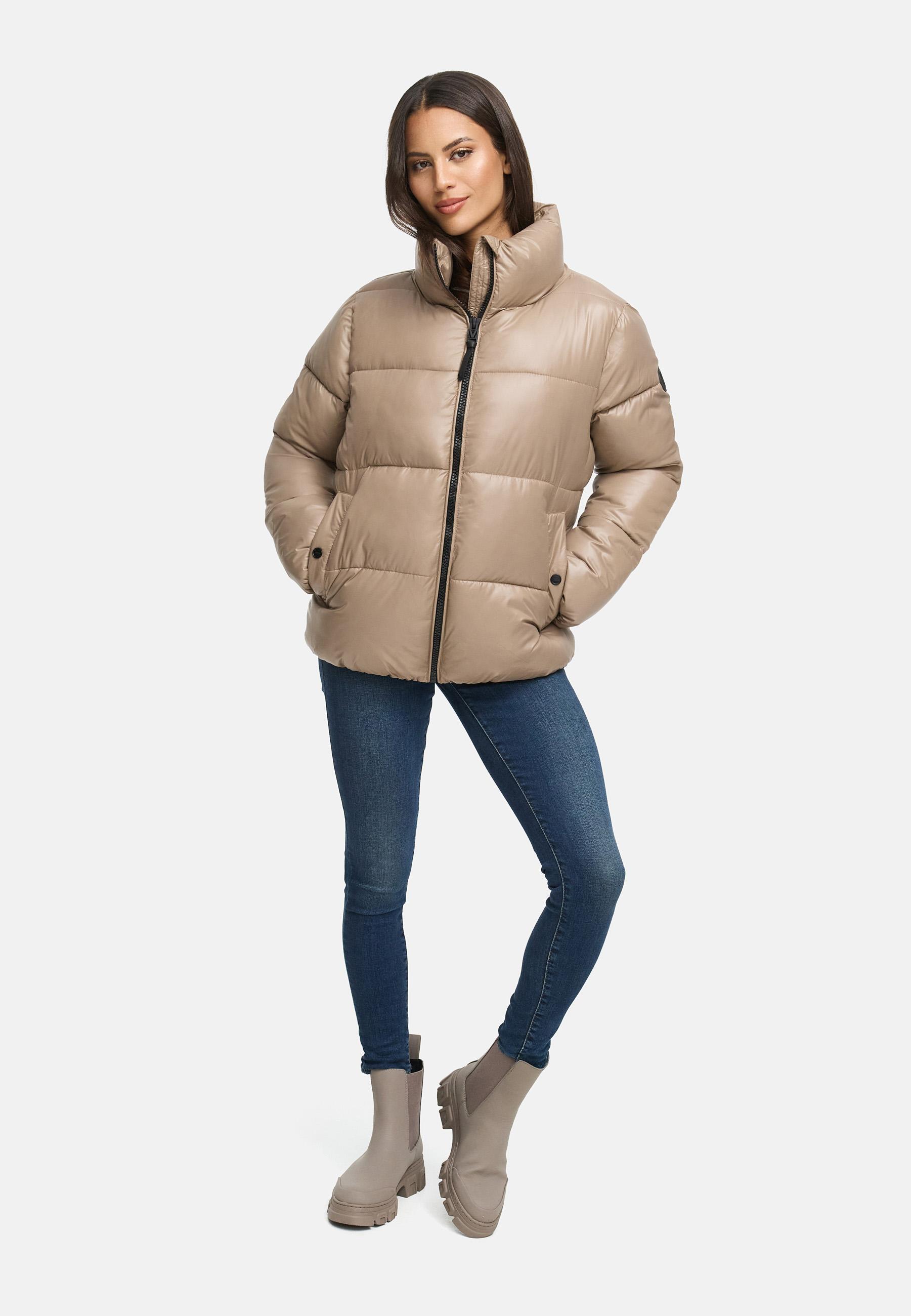 Kurze Winter Steppjacke "Hazalee 16" Taupe Grey