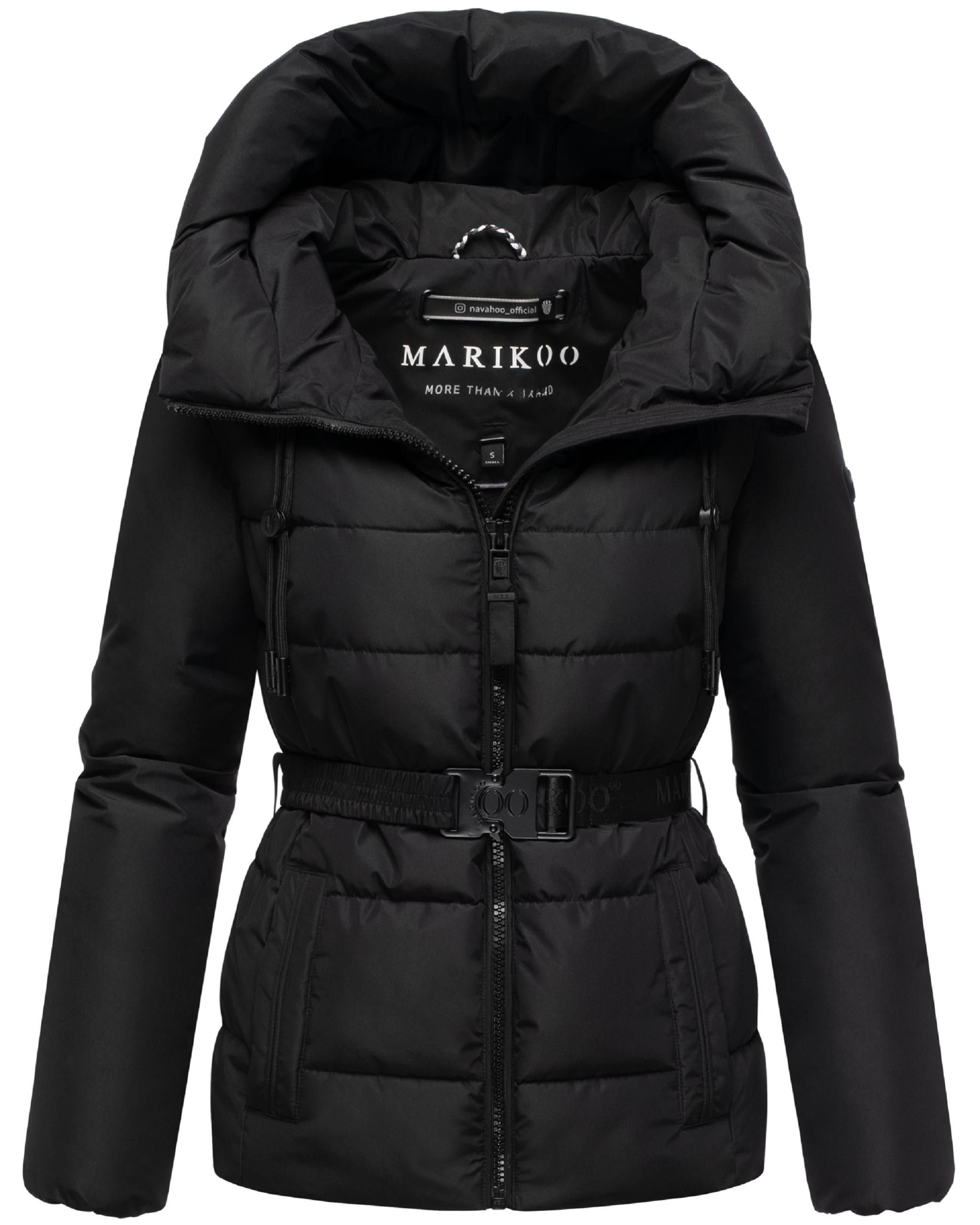 Winter Steppjacke mit Taillengürtel "Himee16-1" Black
