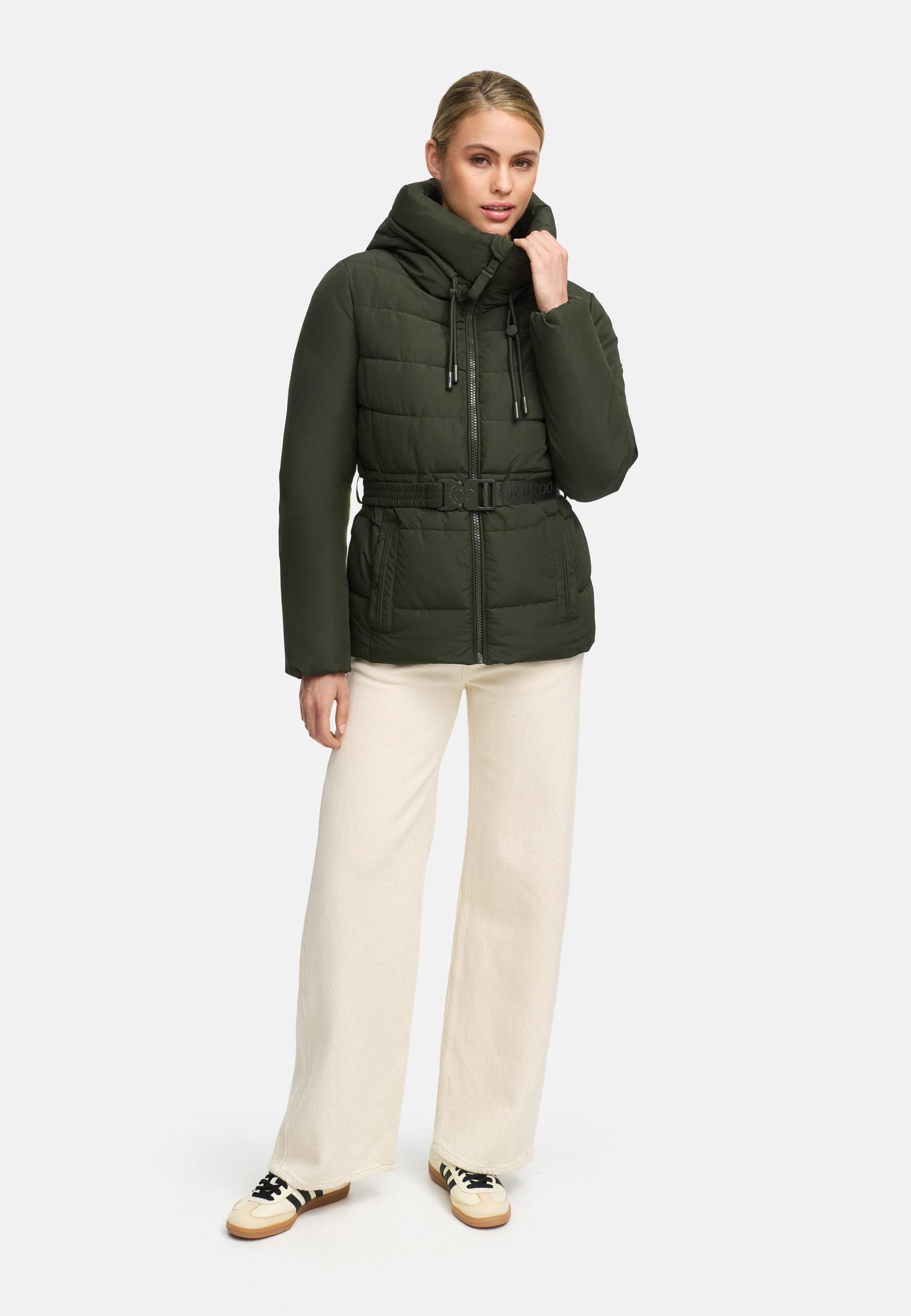 Winter Steppjacke mit Taillengürtel "Himee16-1" Dark Olive