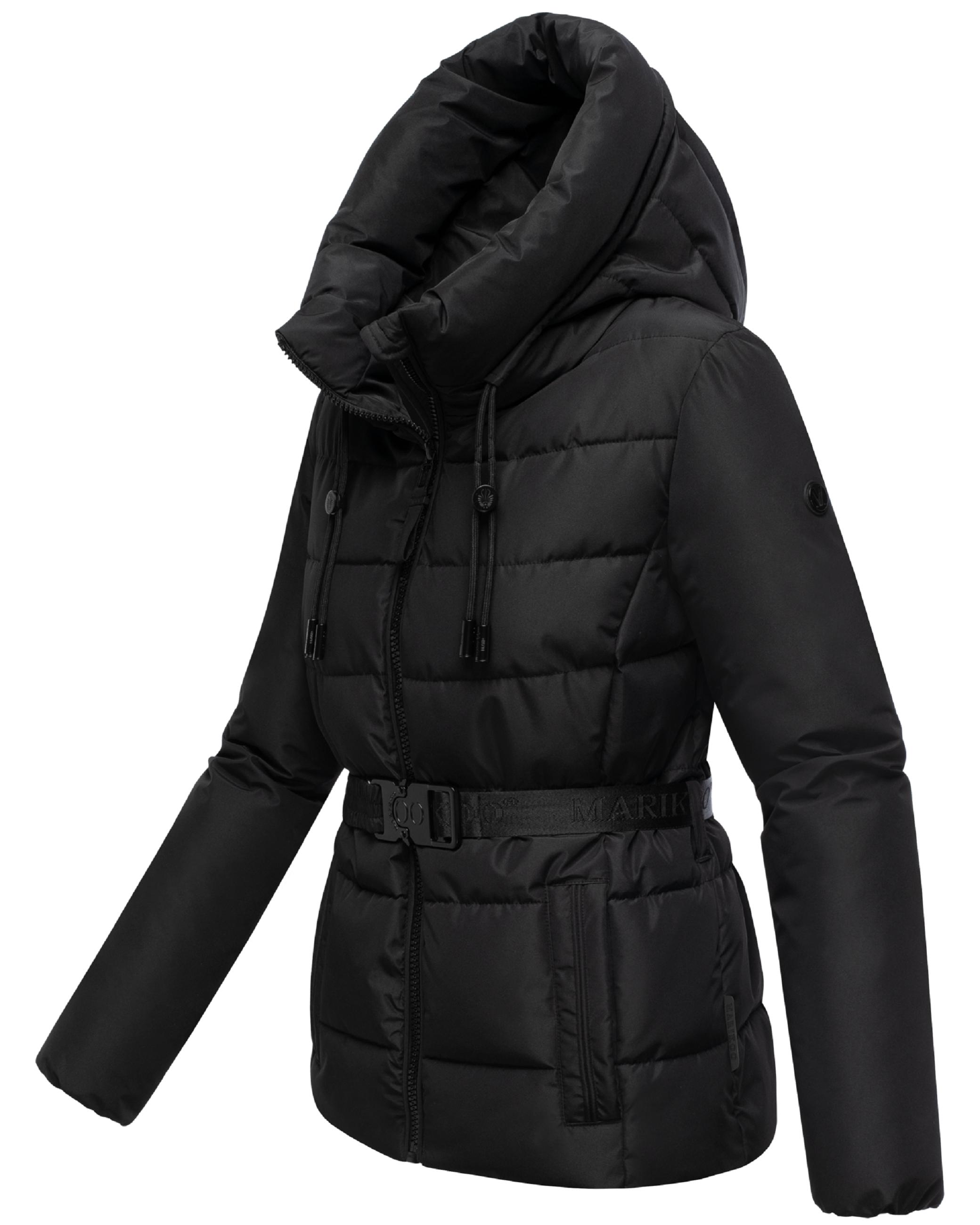 Winter Steppjacke mit Taillengürtel "Himee16" Black