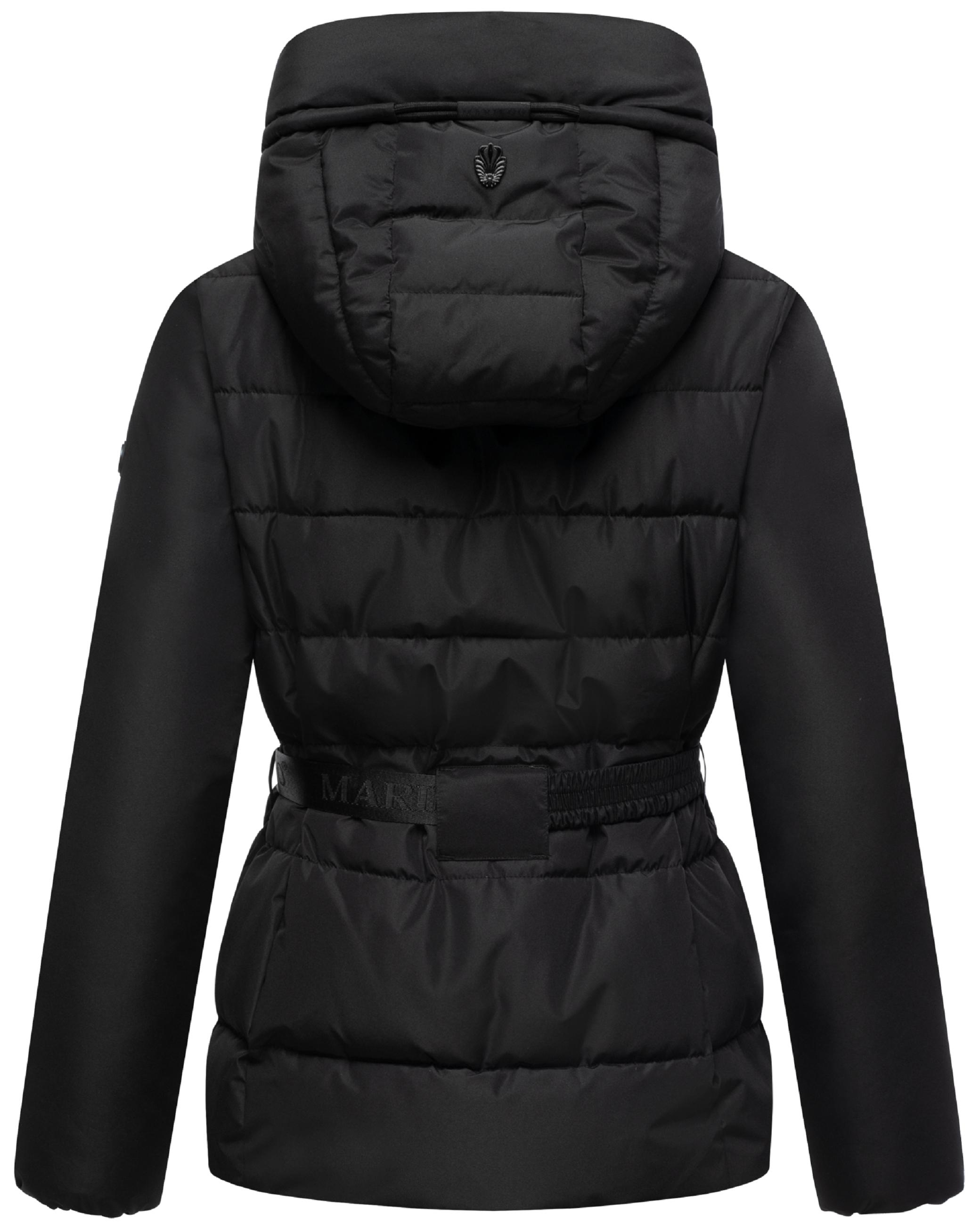 Winter Steppjacke mit Taillengürtel "Himee16" Black
