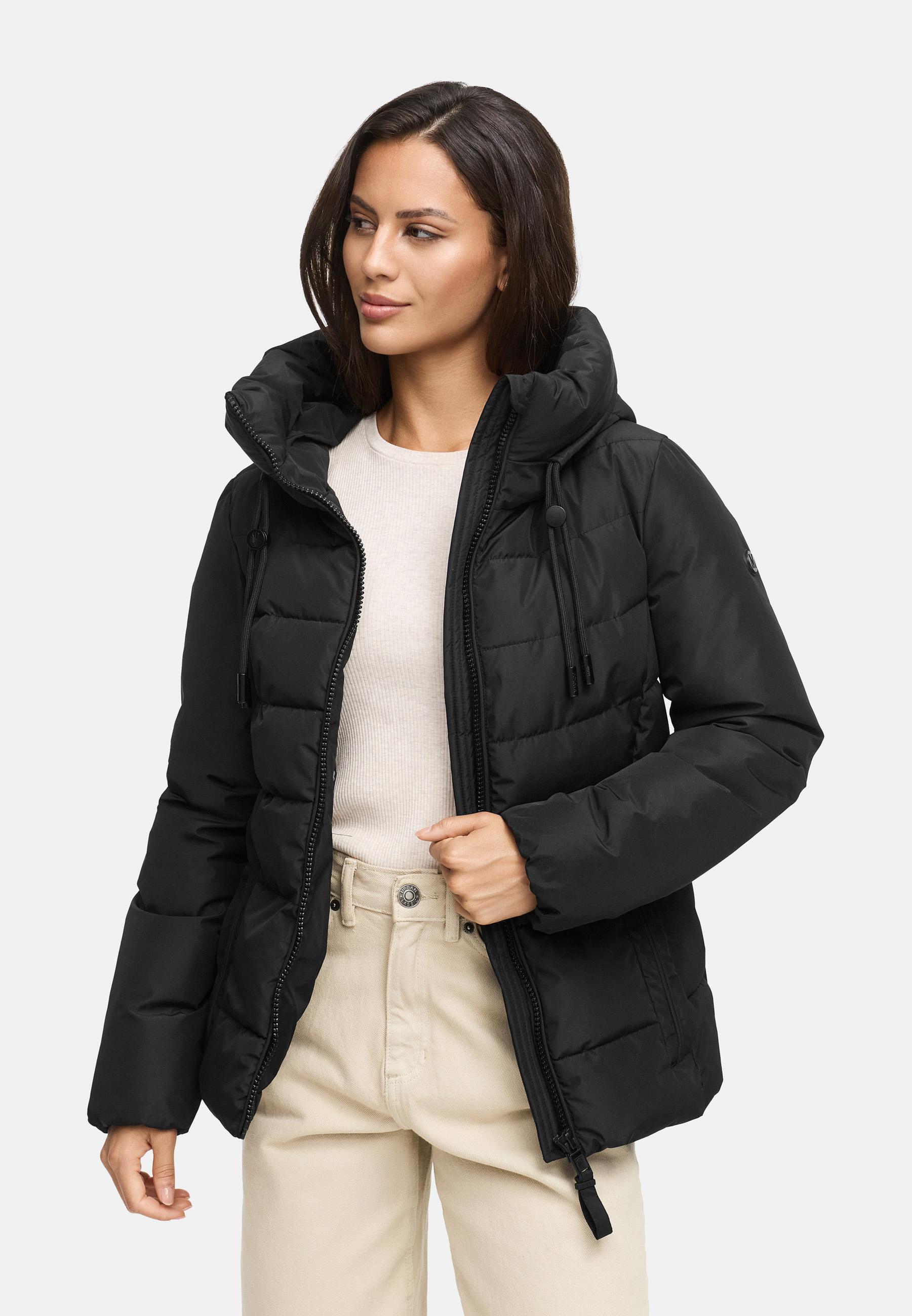 Winter Steppjacke mit Taillengürtel "Himee16" Black
