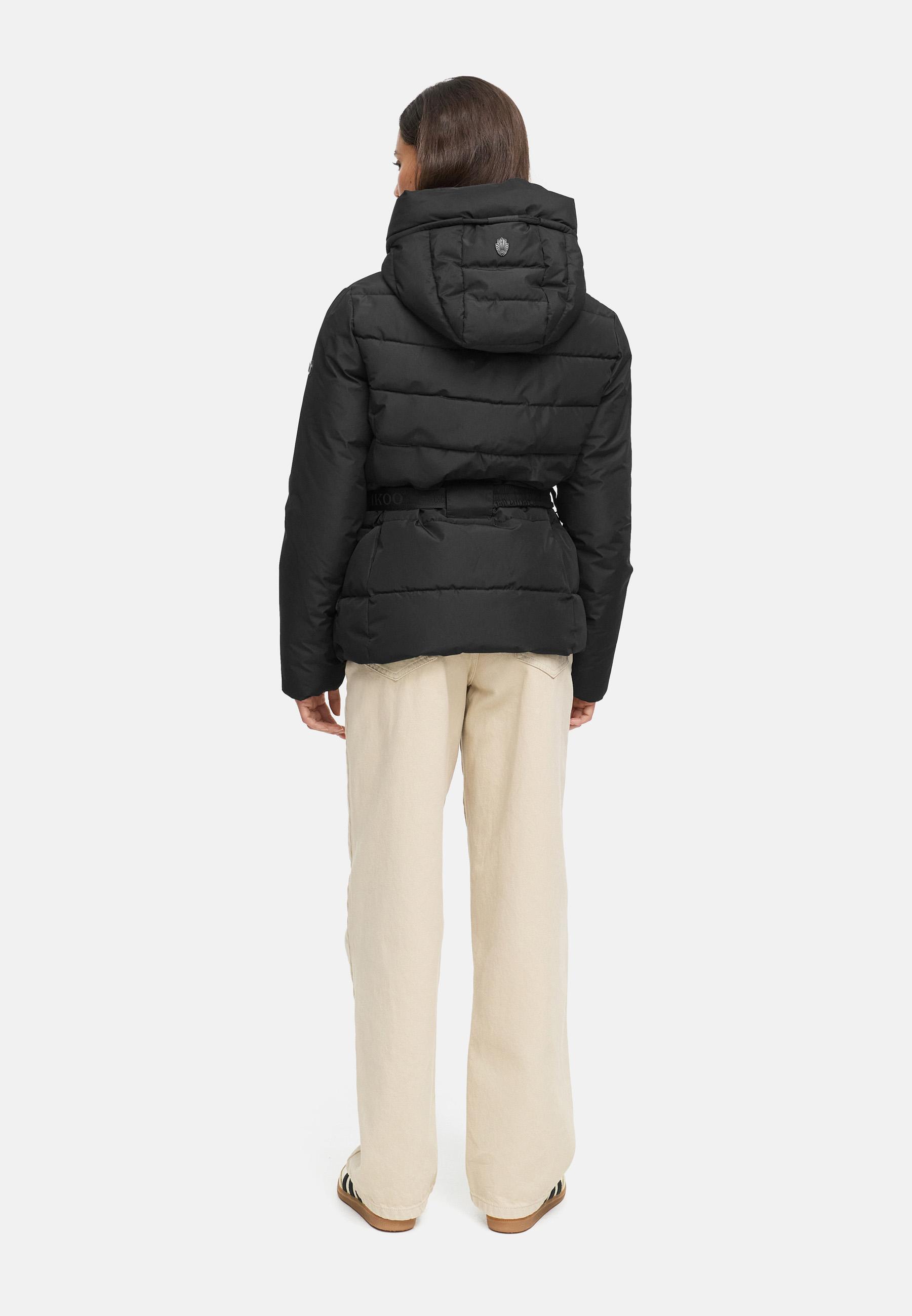 Winter Steppjacke mit Taillengürtel "Himee16" Black
