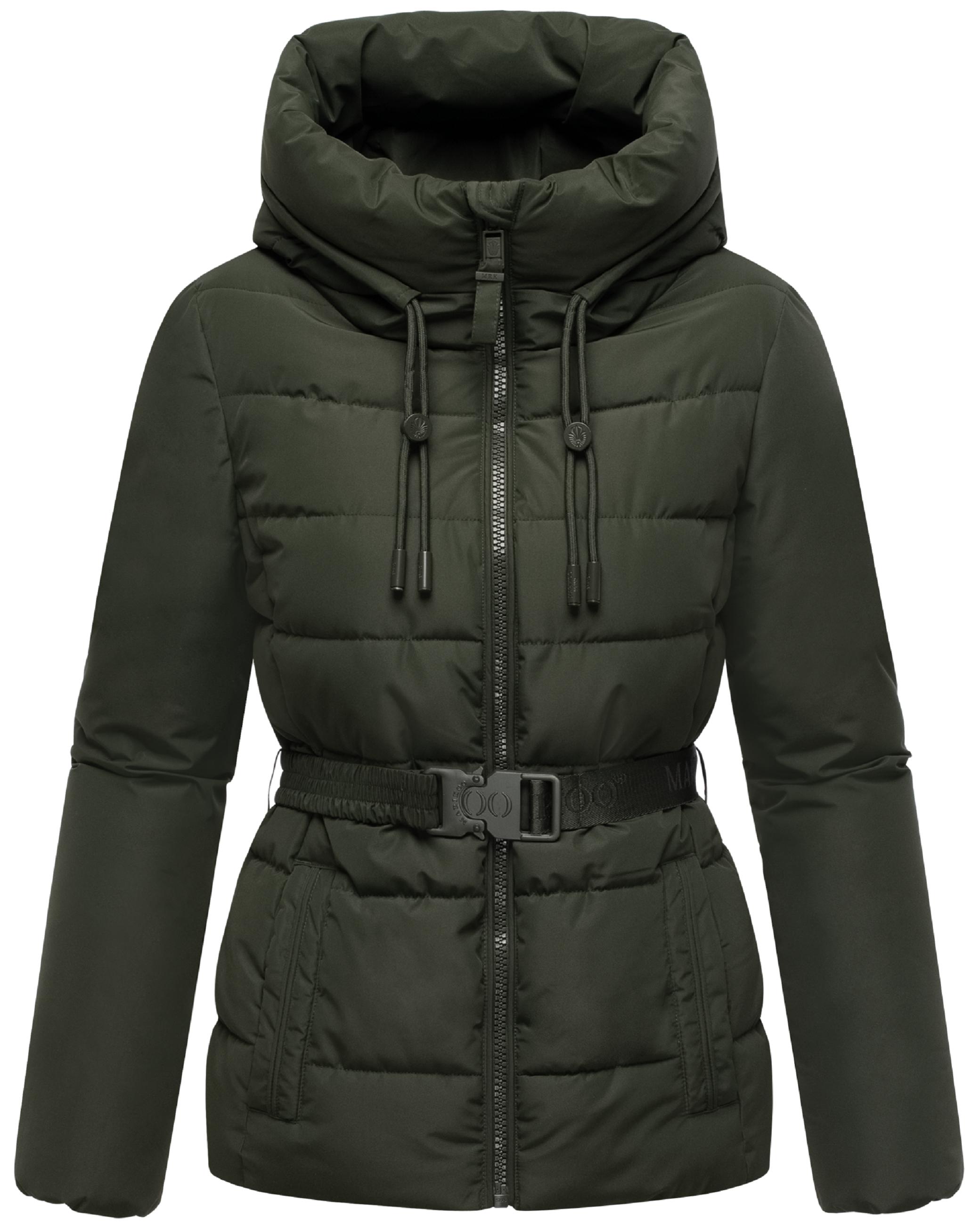 Winter Steppjacke mit Taillengürtel "Himee16" Dark Olive