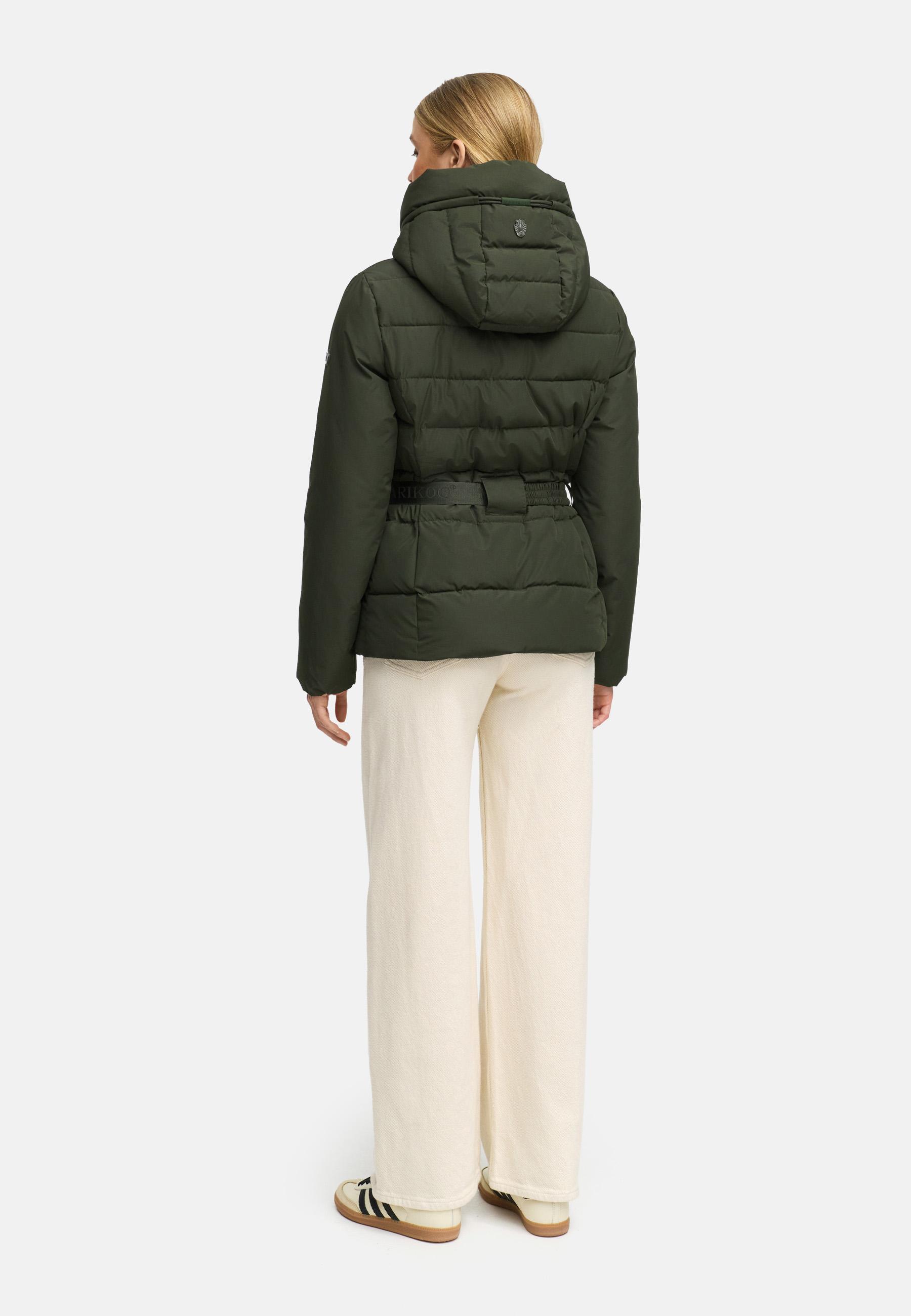 Winter Steppjacke mit Taillengürtel "Himee16" Dark Olive