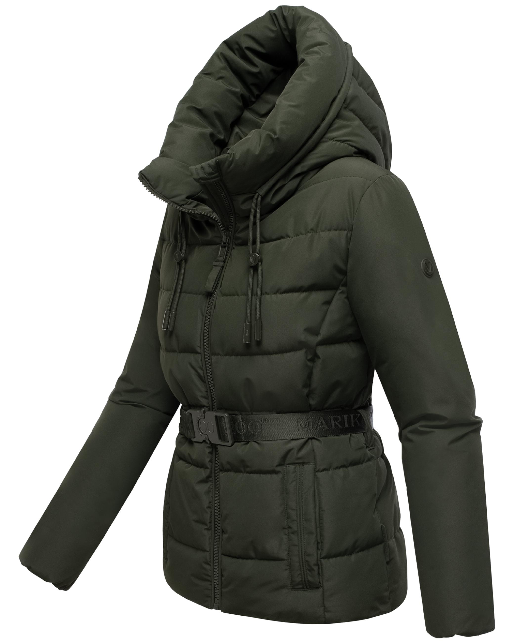 Winter Steppjacke mit Taillengürtel "Himee16" Dark Olive