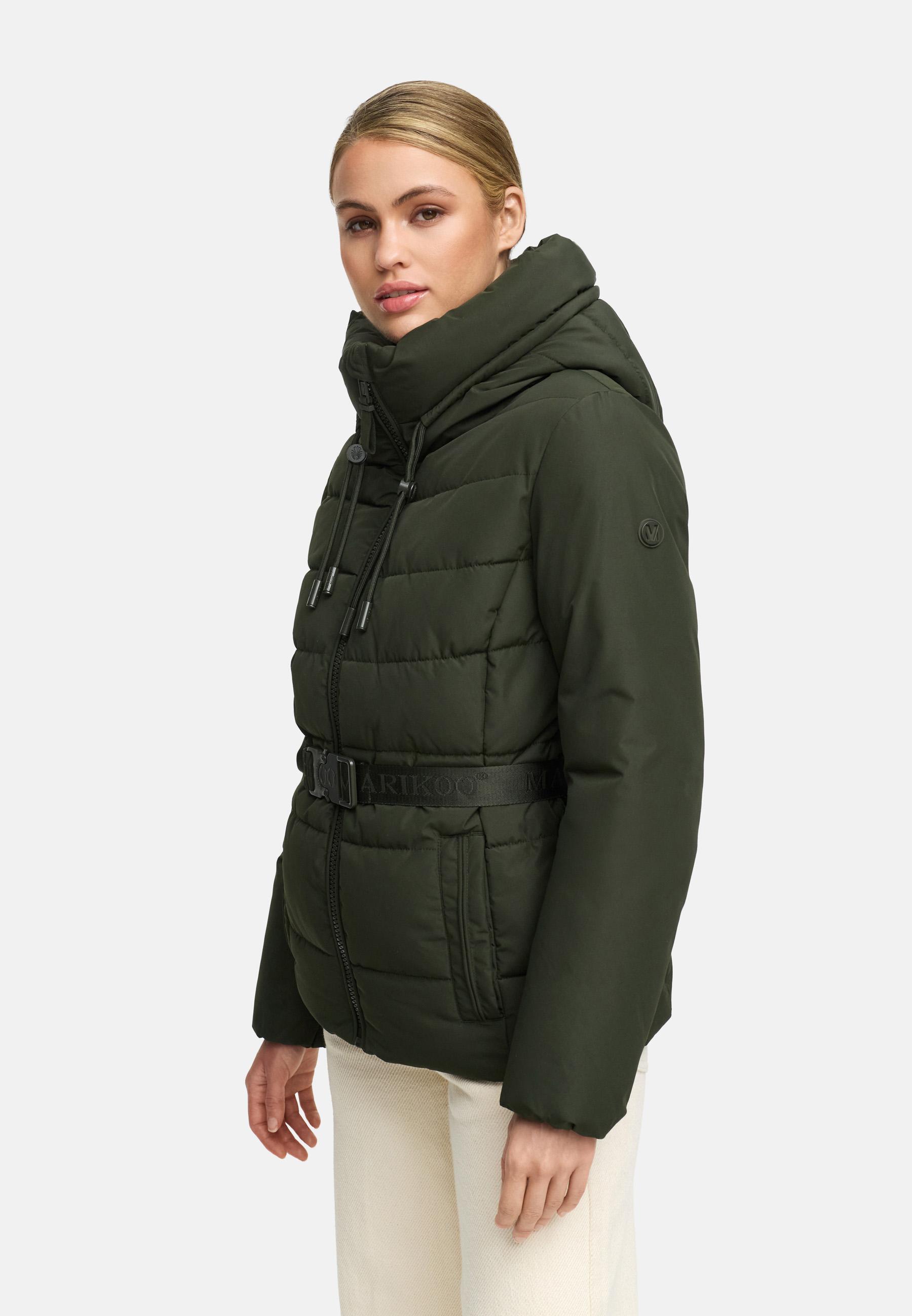 Winter Steppjacke mit Taillengürtel "Himee16" Dark Olive