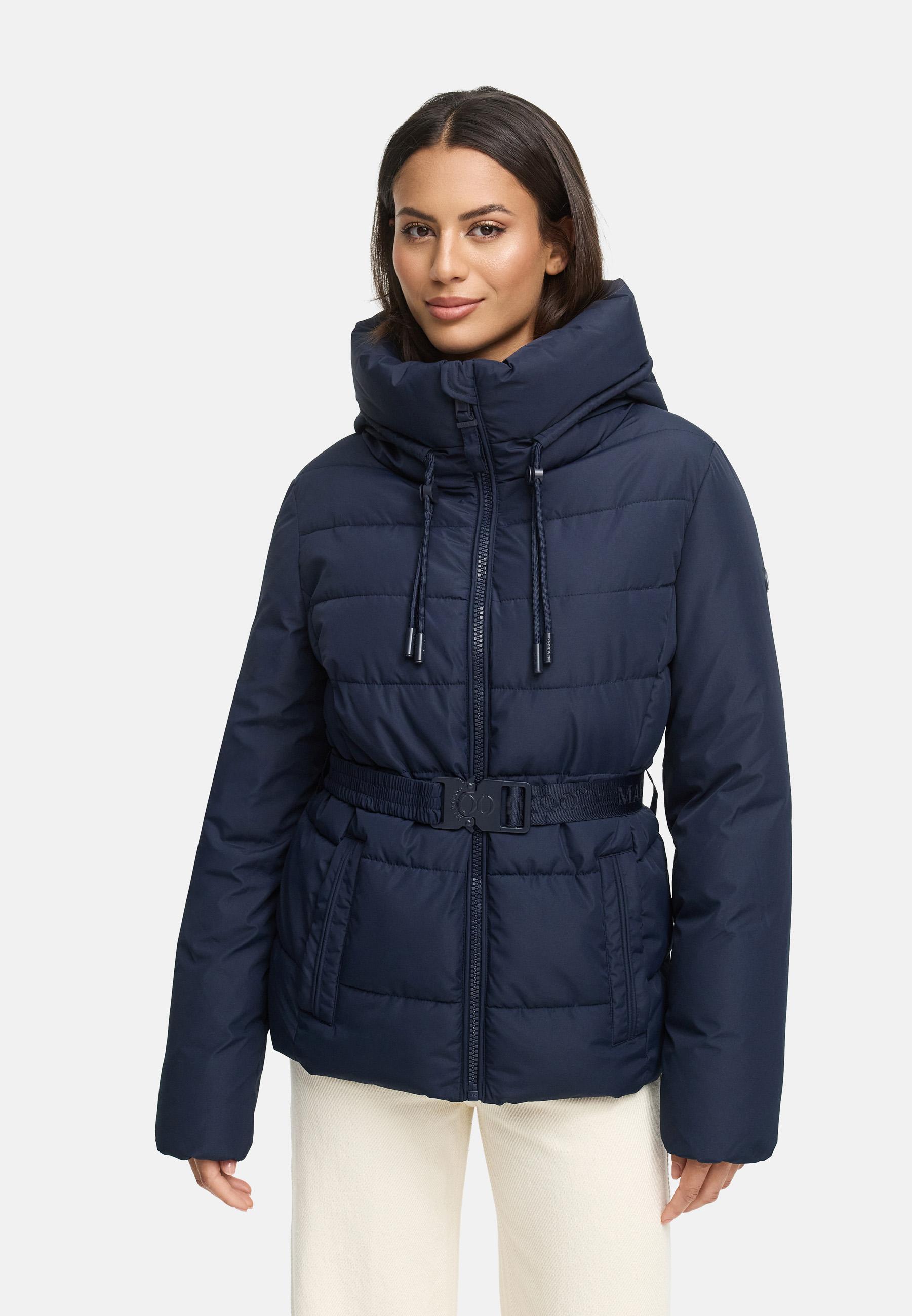 Winter Steppjacke mit Taillengürtel "Himee16" Navy