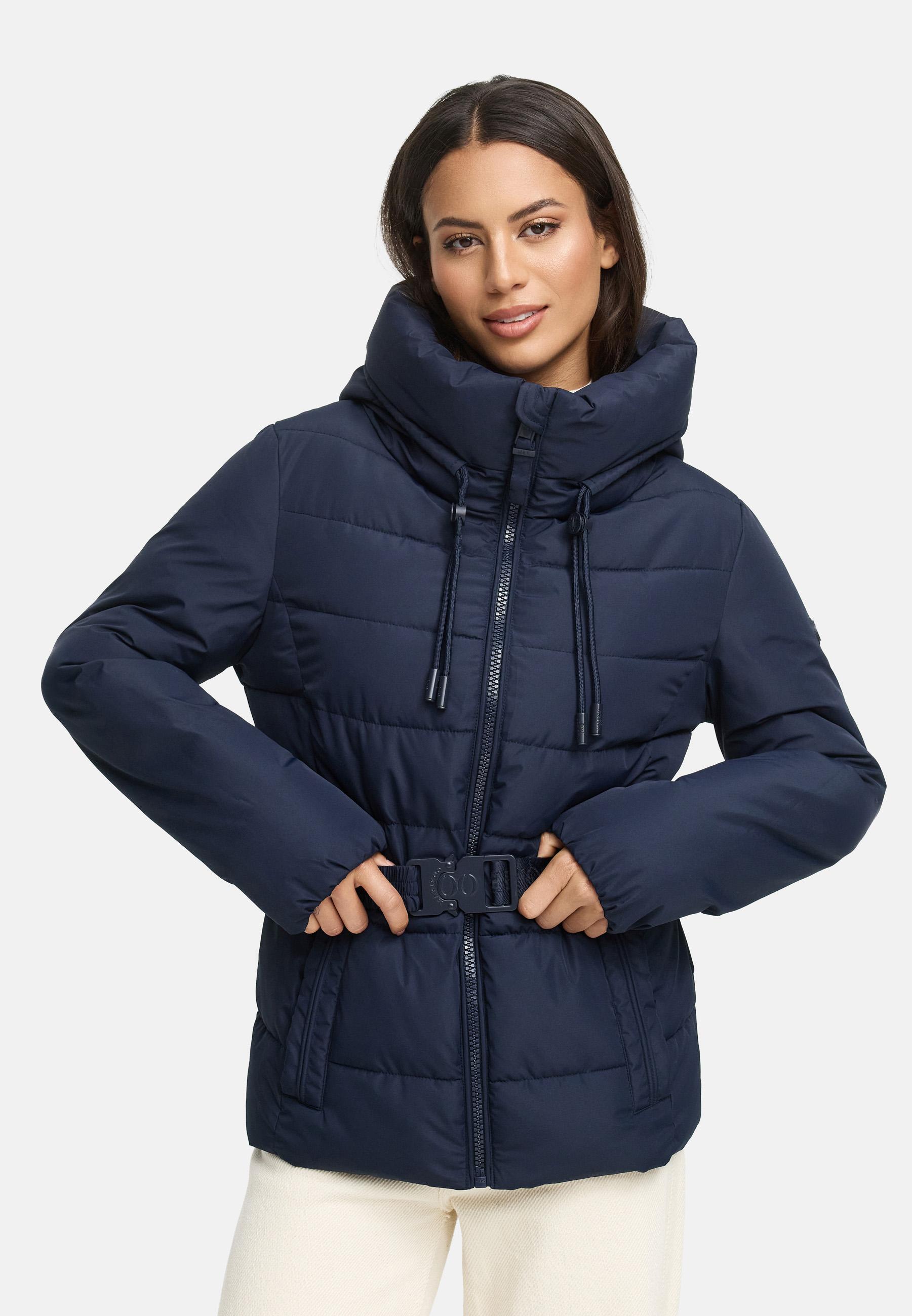 Winter Steppjacke mit Taillengürtel "Himee16" Navy