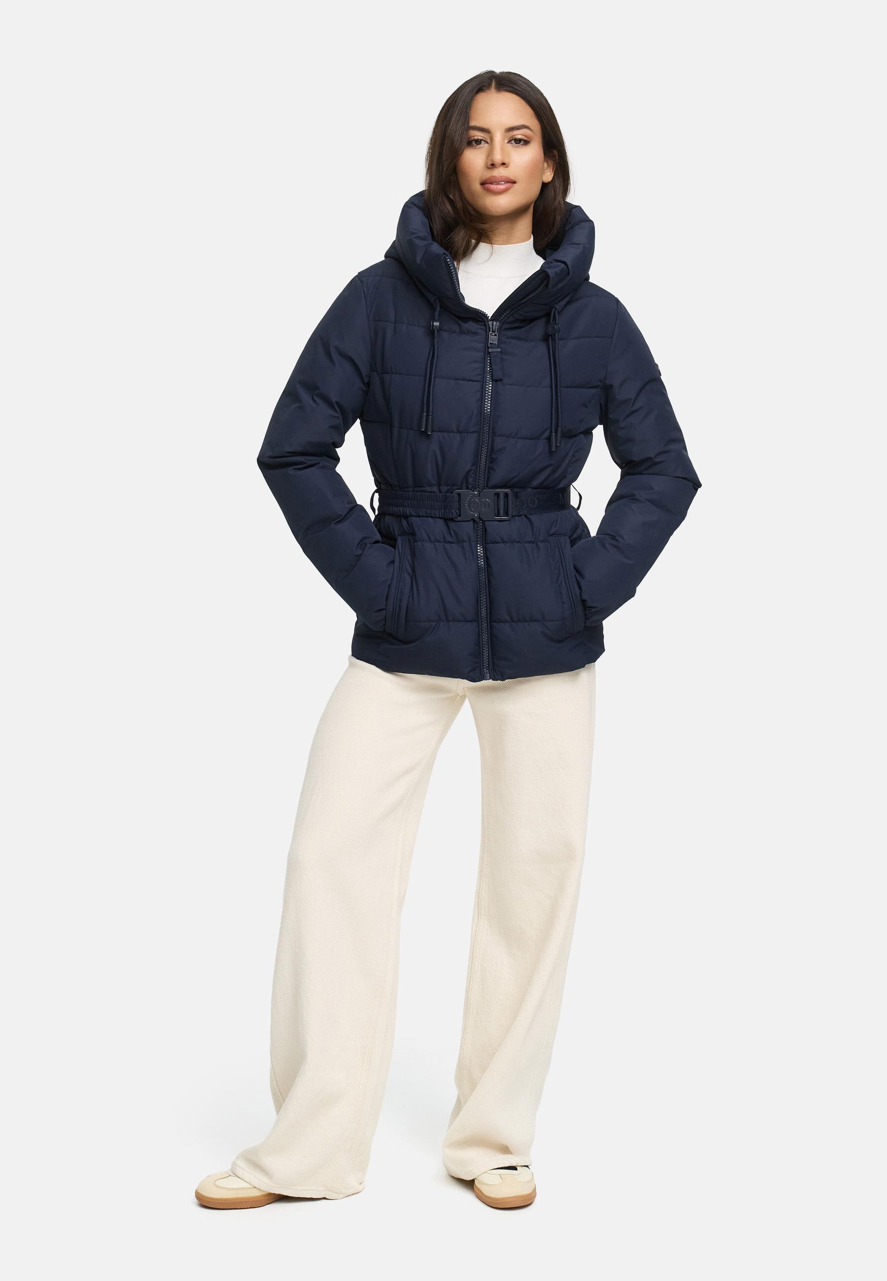 Winter Steppjacke mit Taillengürtel "Himee16" Navy
