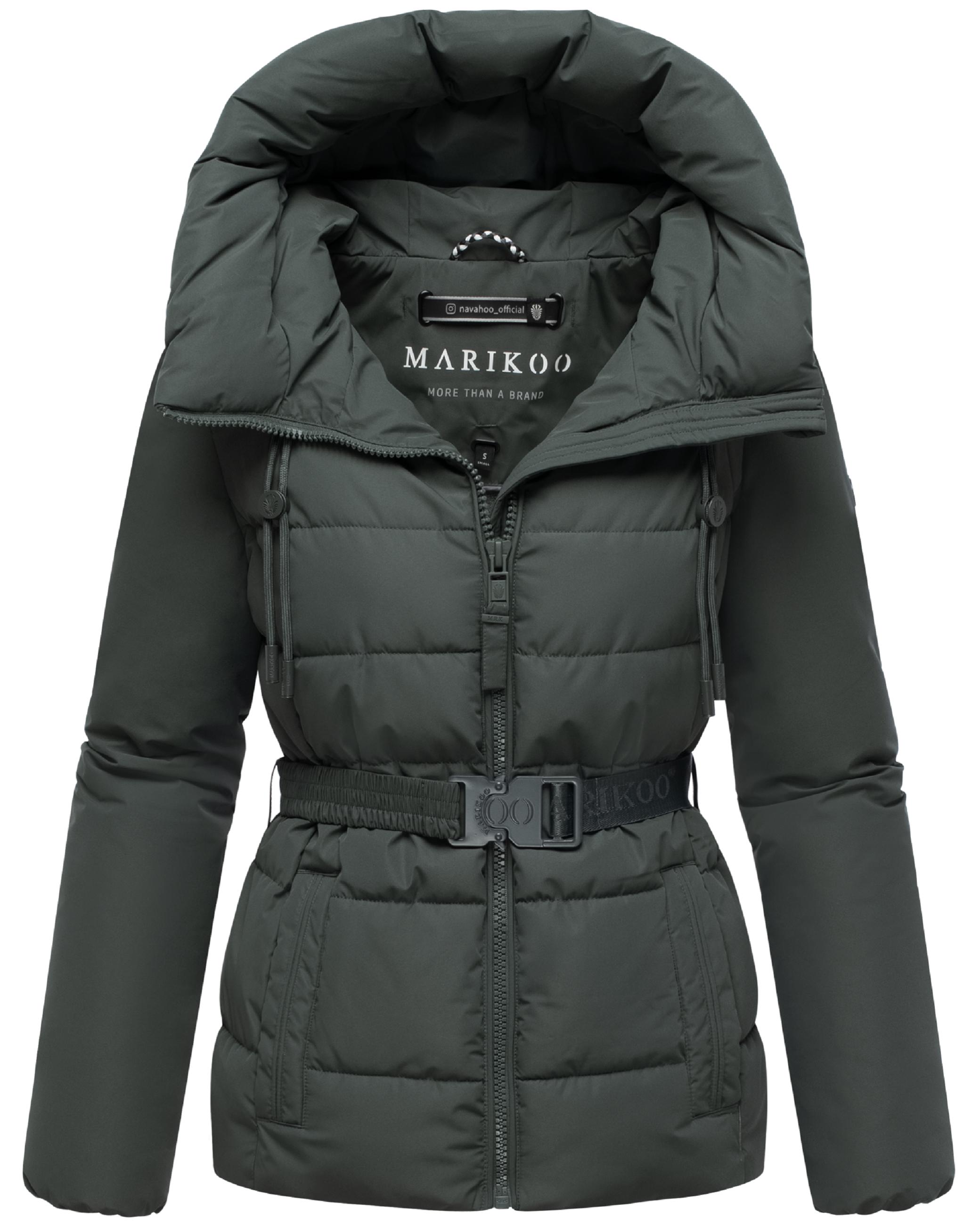 Winter Steppjacke mit Taillengürtel "Himee16" Stone Green