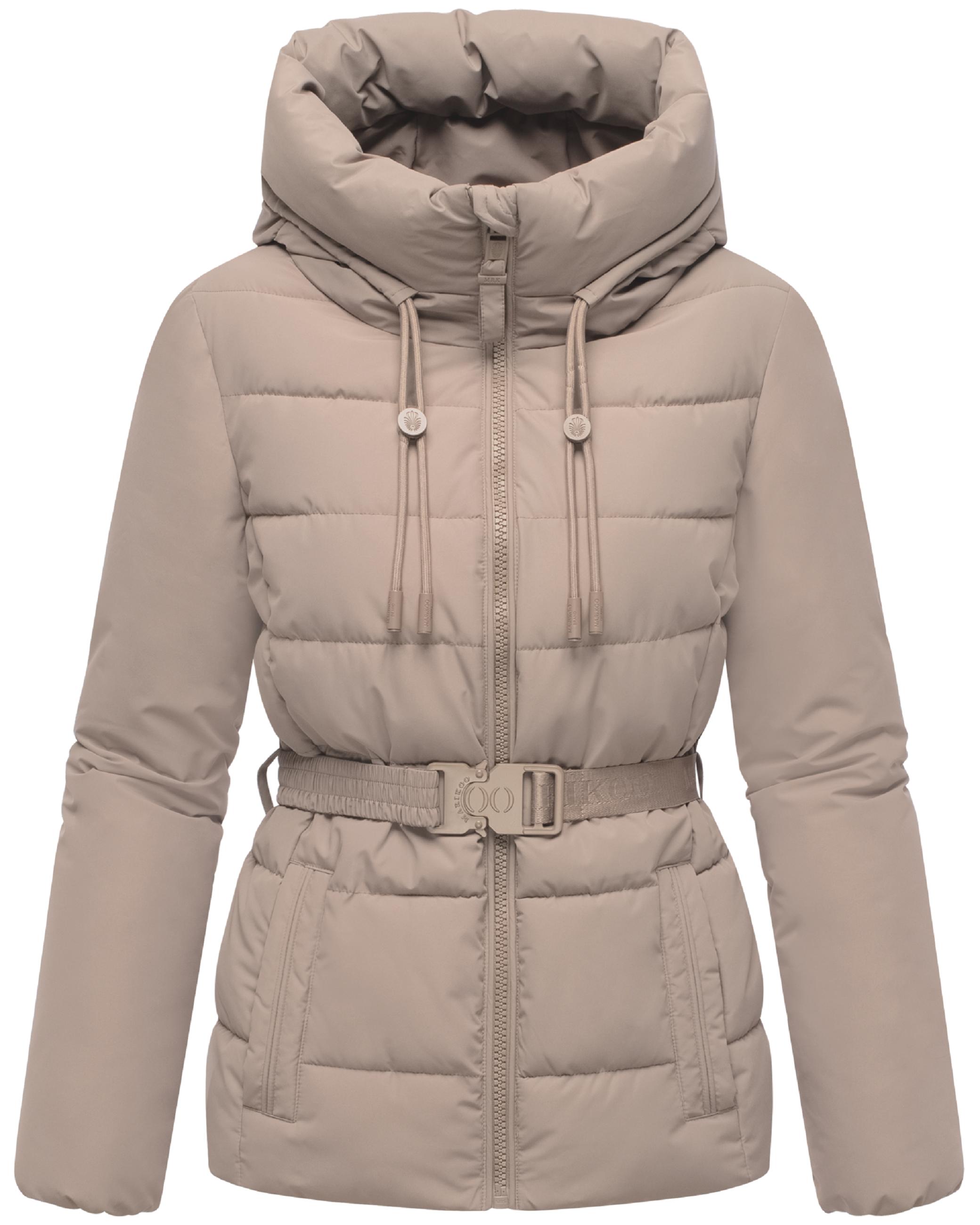 Winter Steppjacke mit Taillengürtel "Himee16" Taupe Grey