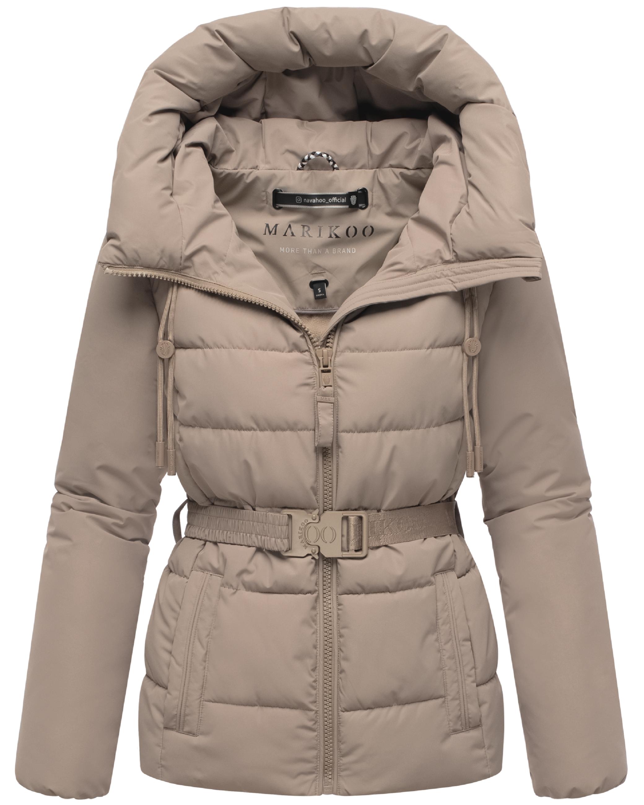 Winter Steppjacke mit Taillengürtel "Himee16" Taupe Grey