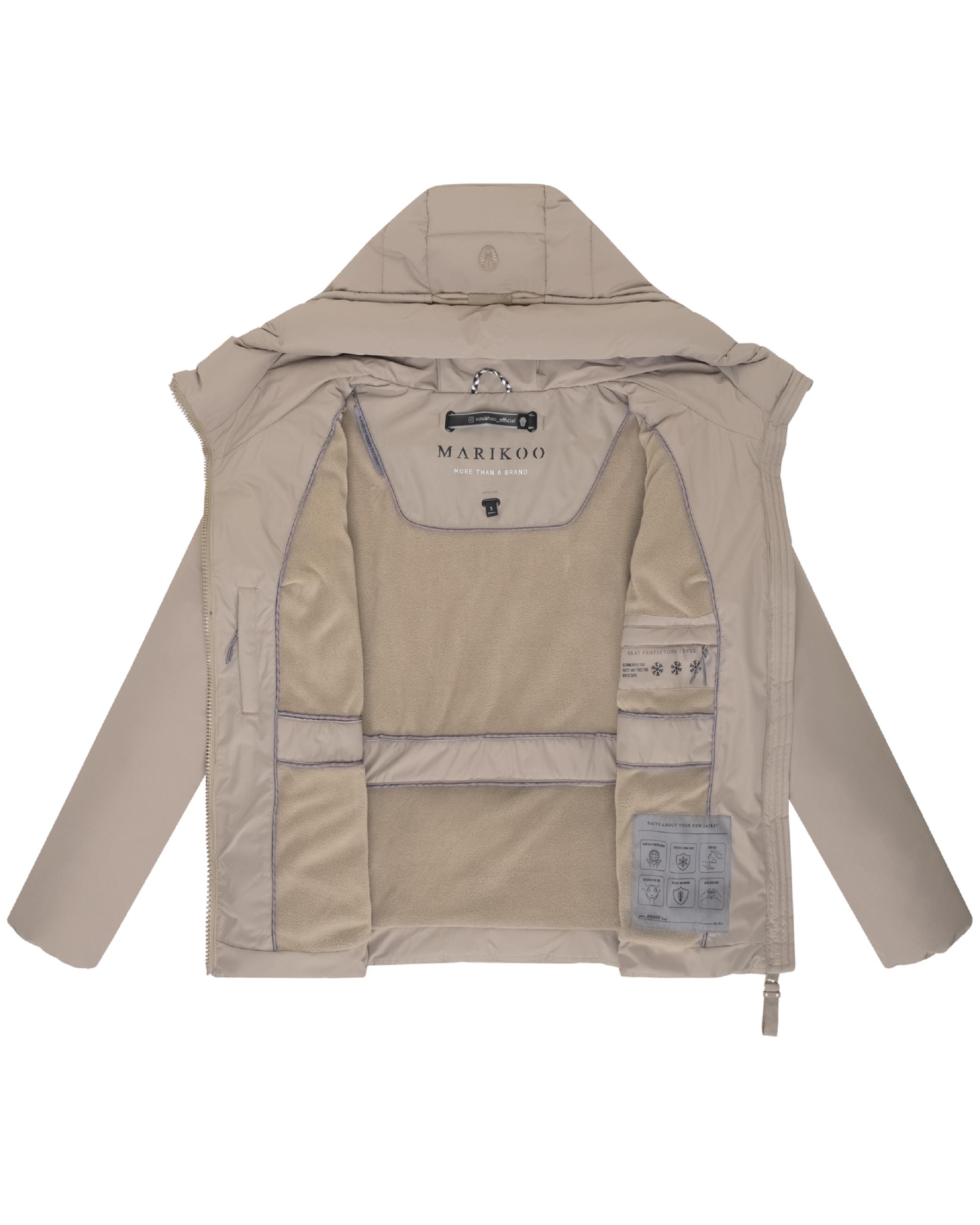 Winter Steppjacke mit Taillengürtel "Himee16" Taupe Grey
