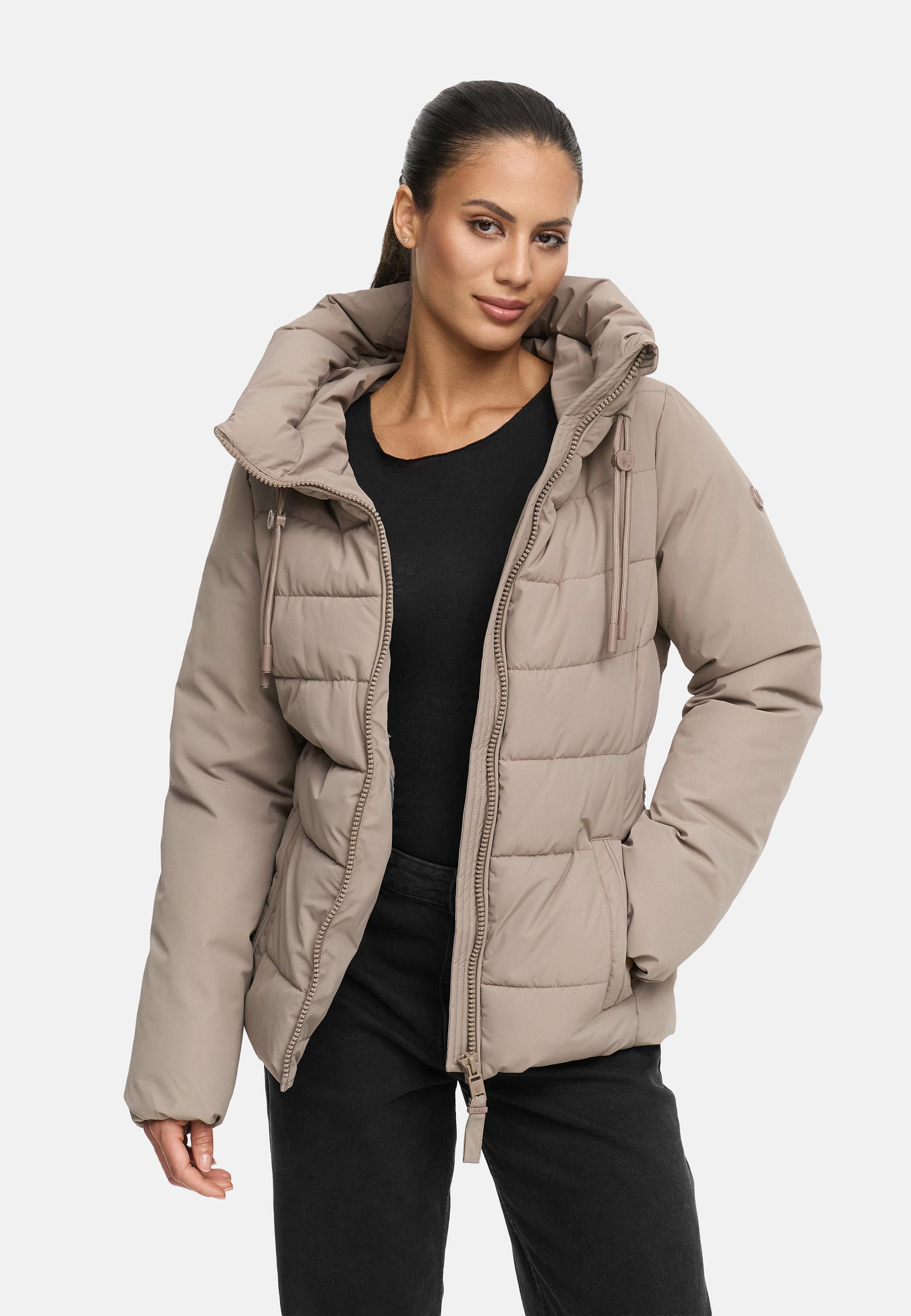 Winter Steppjacke mit Taillengürtel "Himee16" Taupe Grey