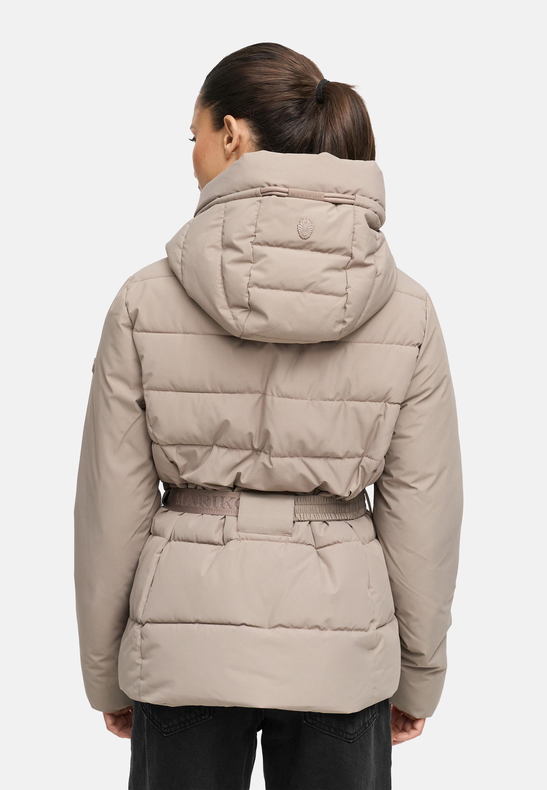 Winter Steppjacke mit Taillengürtel "Himee16" Taupe Grey