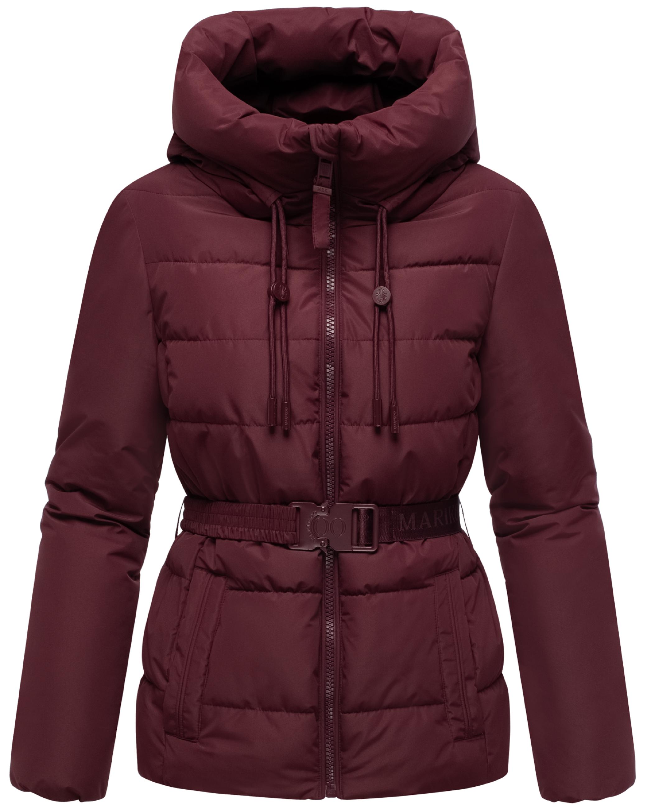 Winter Steppjacke mit Taillengürtel "Himee16" Wine