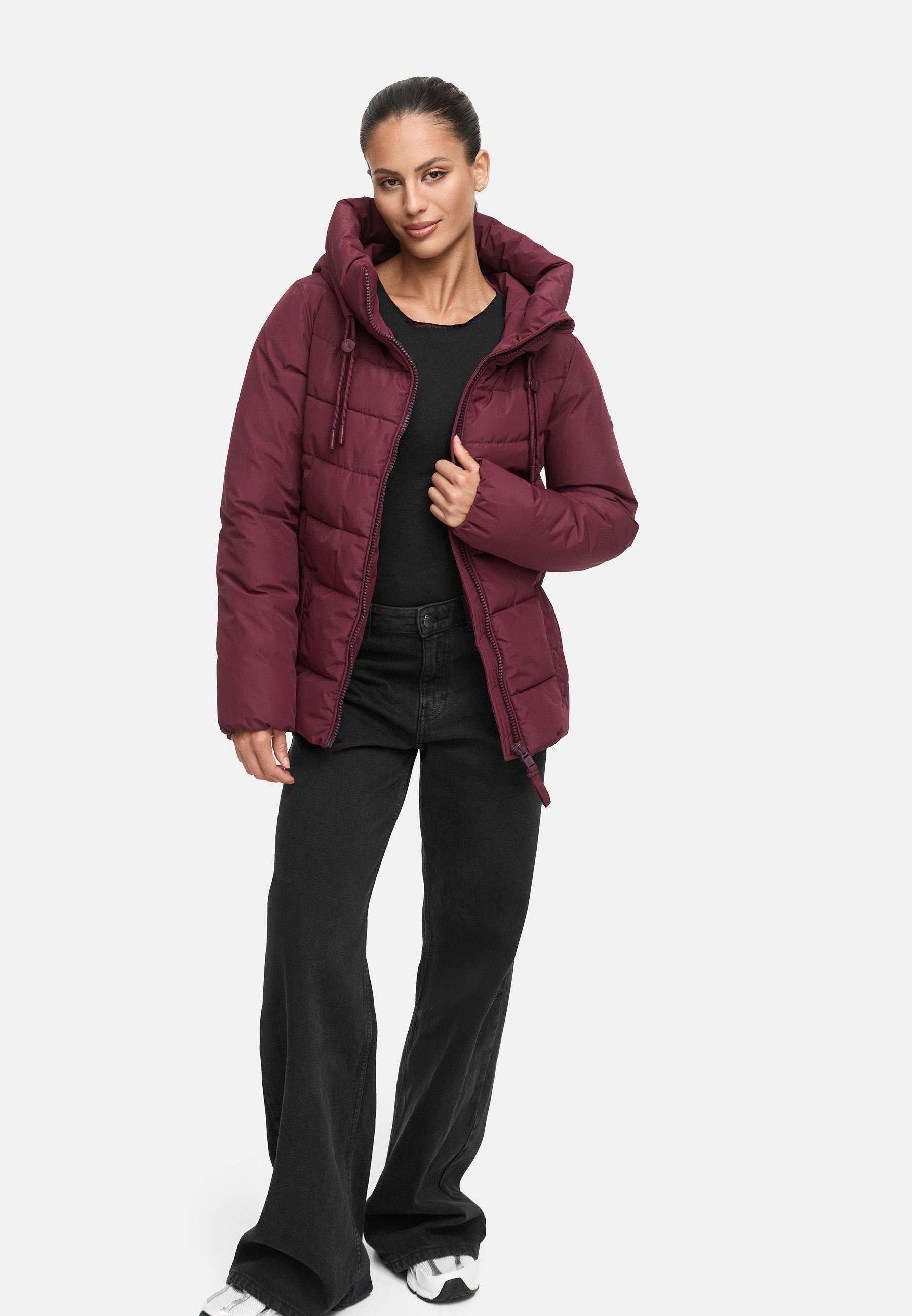 Winter Steppjacke mit Taillengürtel "Himee16" Wine