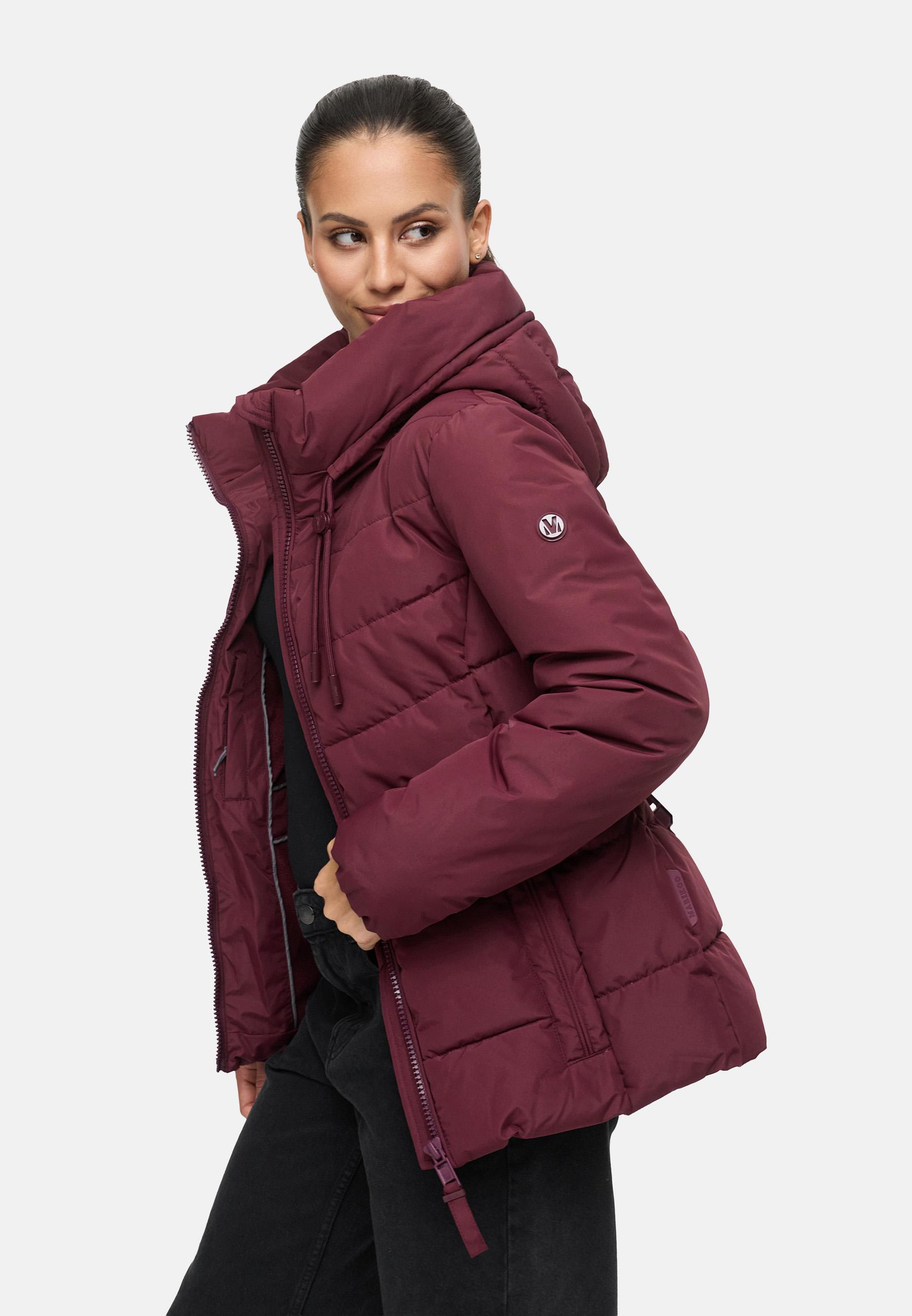 Winter Steppjacke mit Taillengürtel "Himee16" Wine
