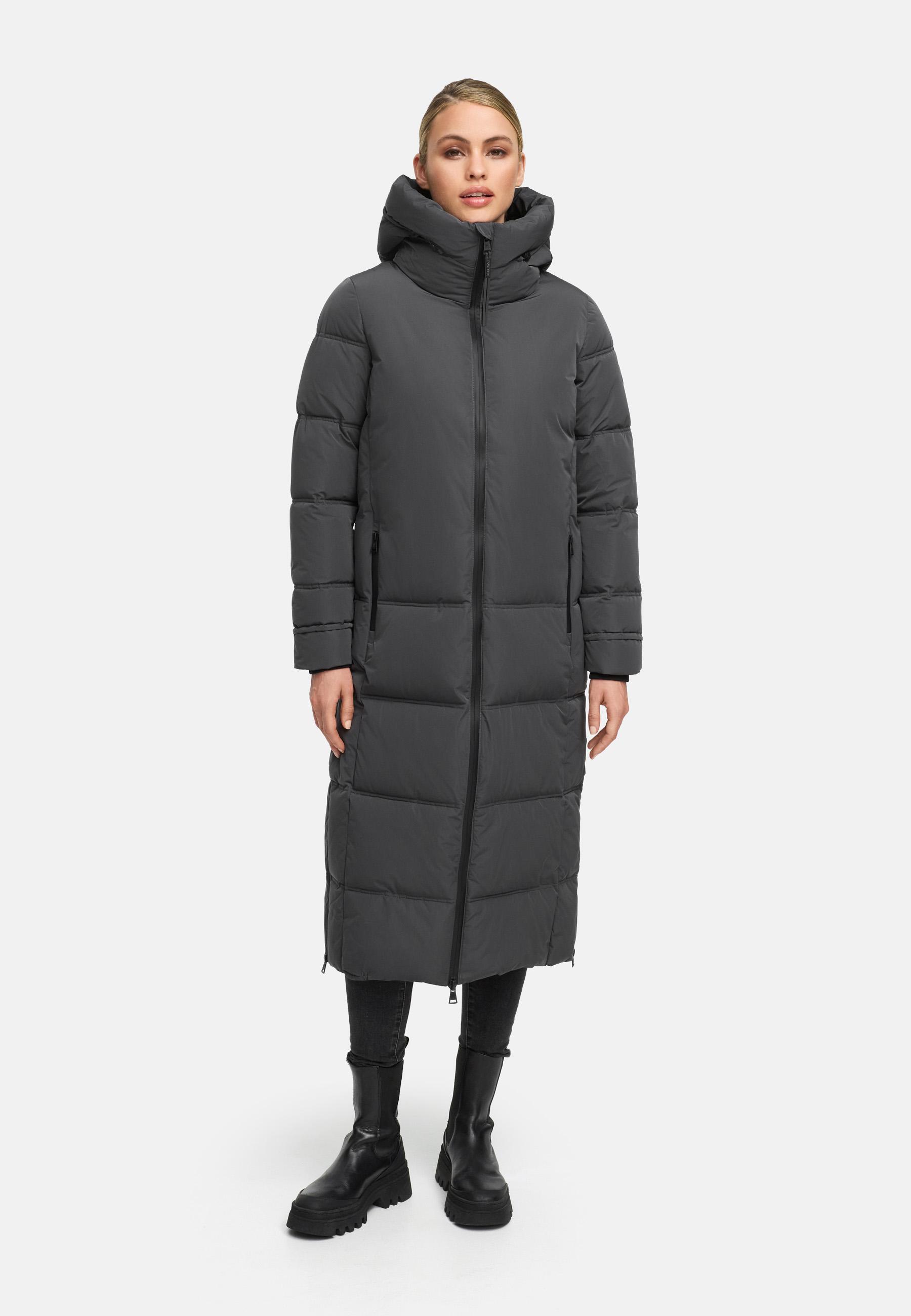 Winter Steppmantel mit Kapuze "Honiaa XVI" Anthracite
