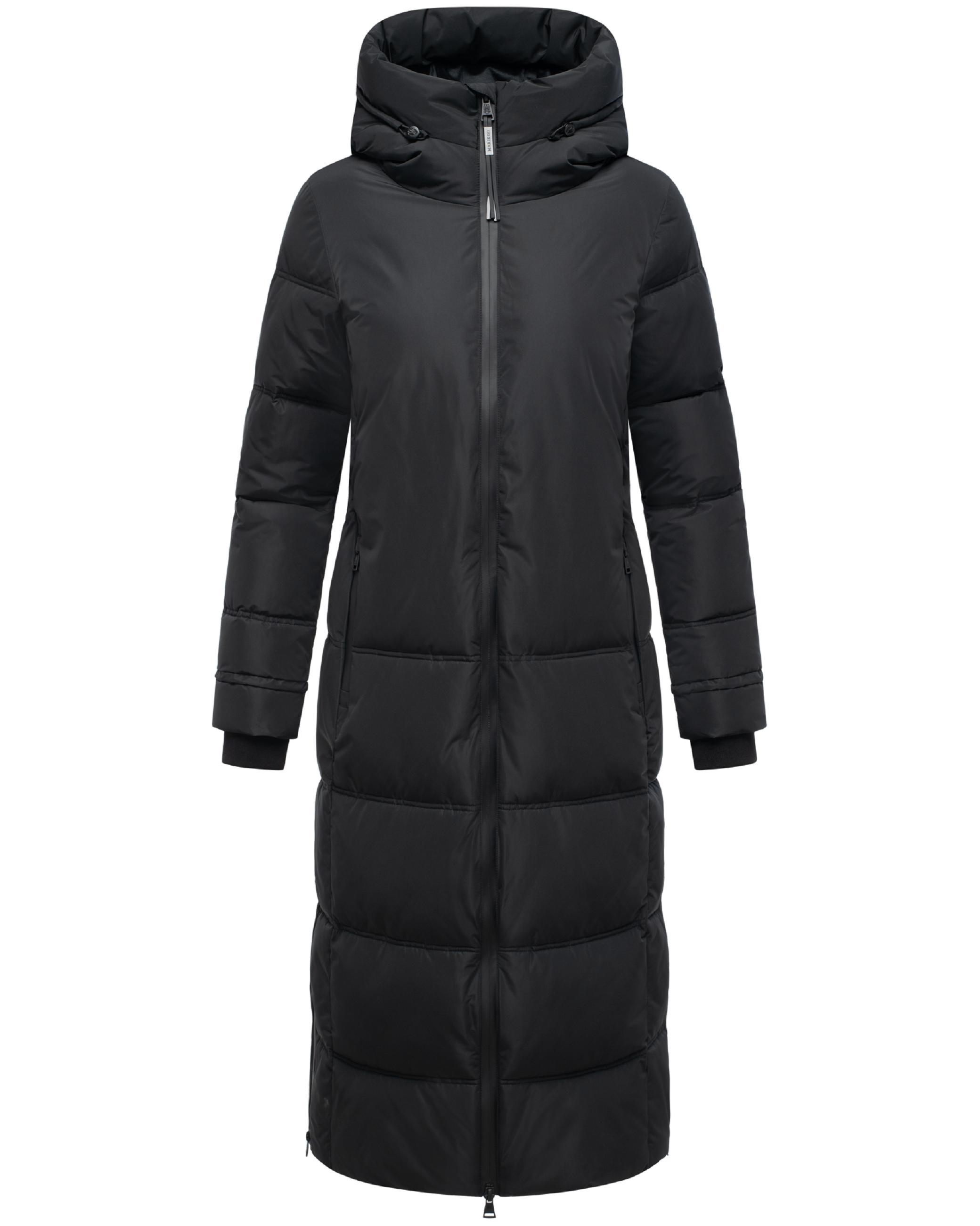 Winter Steppmantel mit Kapuze "Honiaa XVI" Black
