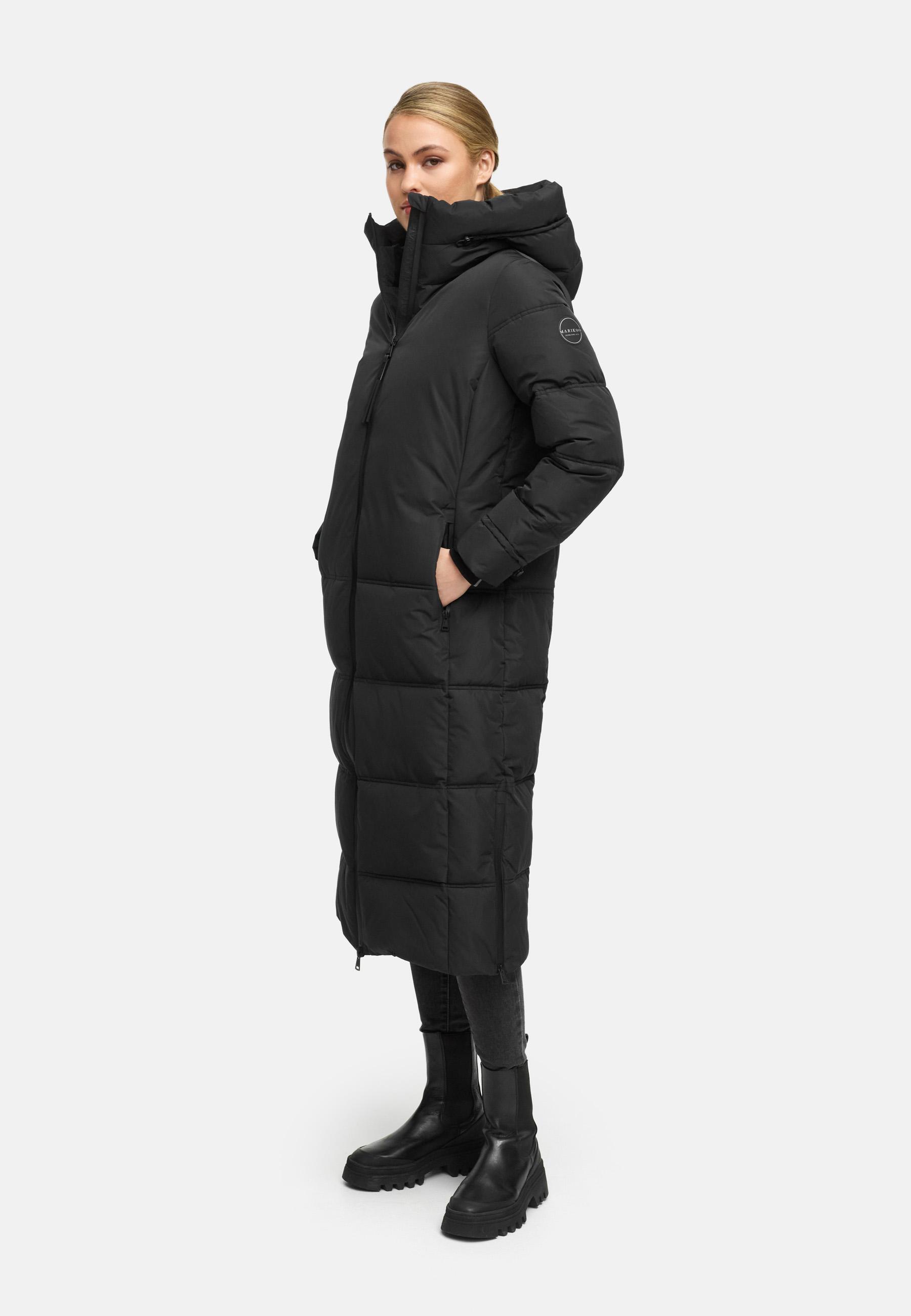 Winter Steppmantel mit Kapuze "Honiaa XVI" Black