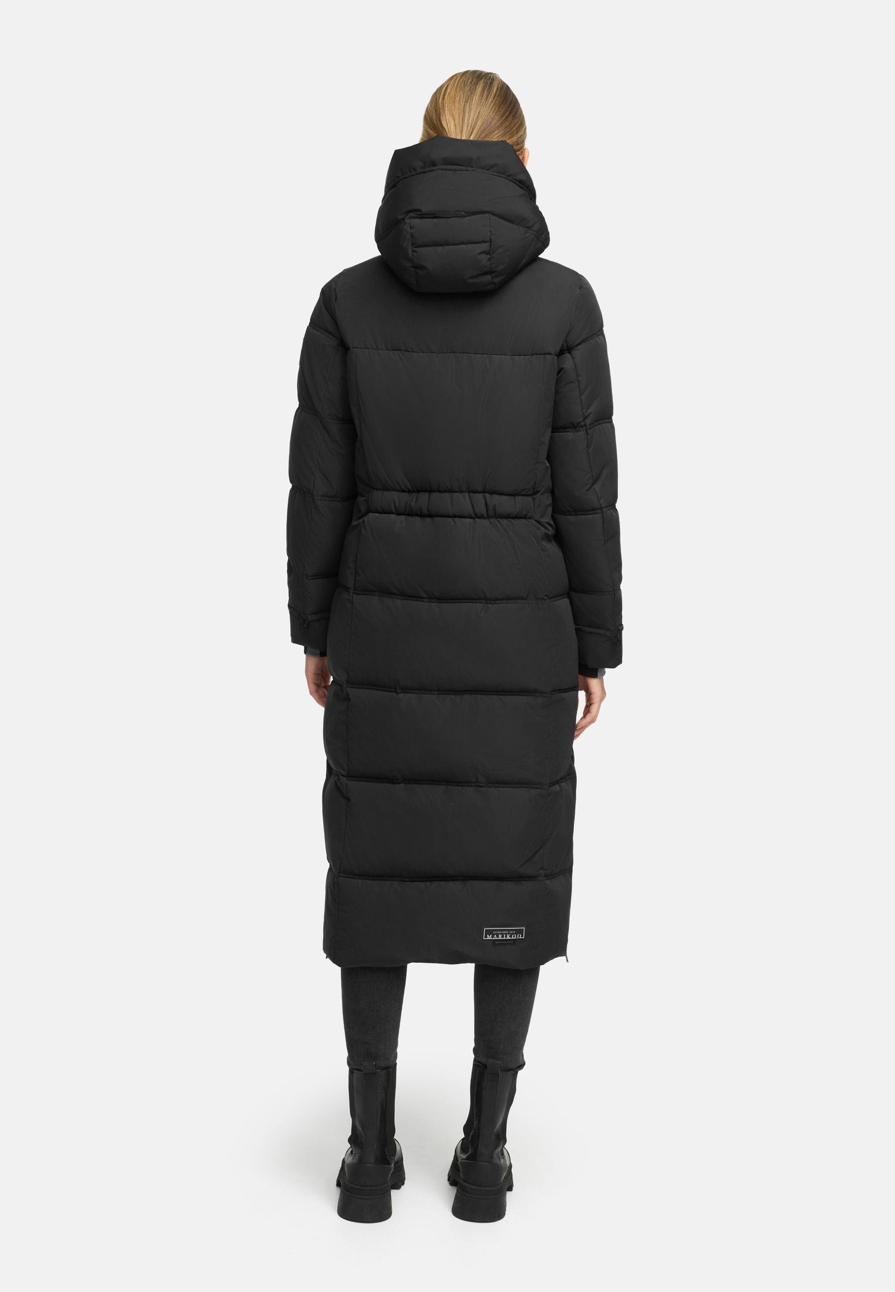 Winter Steppmantel mit Kapuze "Honiaa XVI" Black