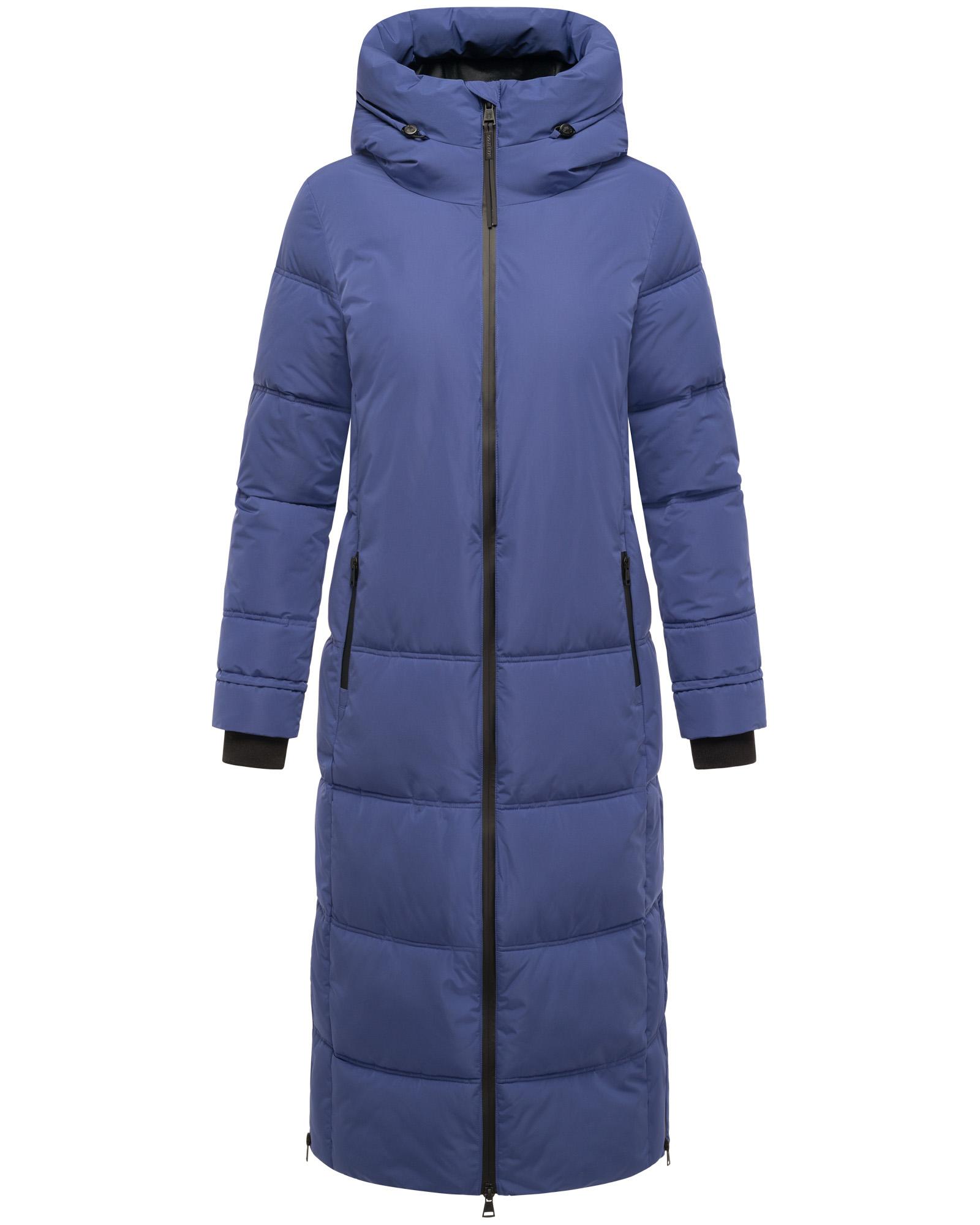 Winter Steppmantel mit Kapuze "Honiaa XVI" Blue Violet