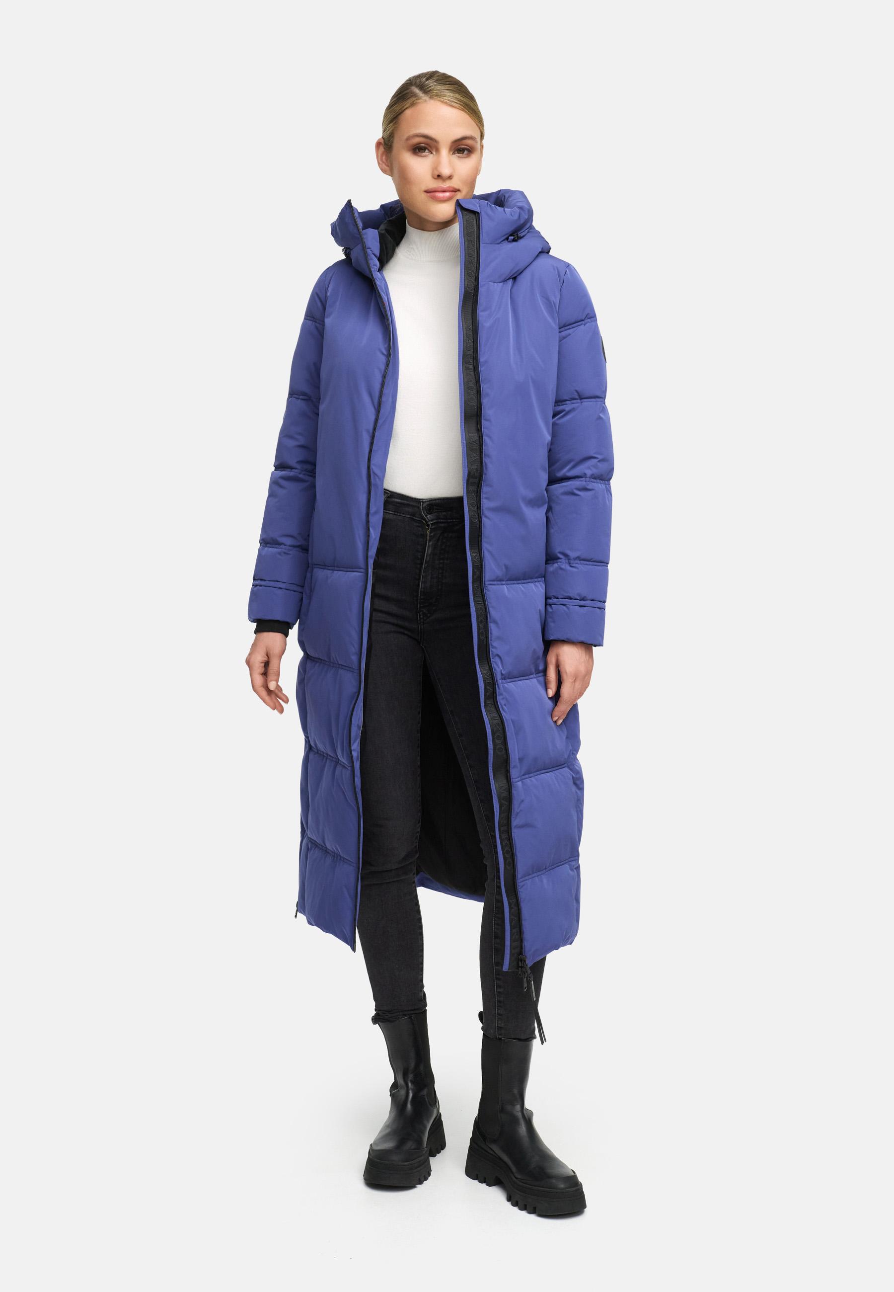 Winter Steppmantel mit Kapuze "Honiaa XVI" Blue Violet