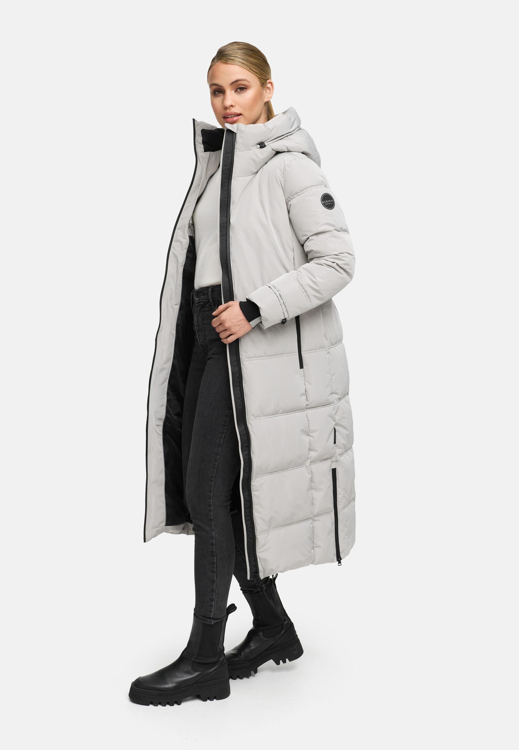 Winter Steppmantel mit Kapuze "Honiaa XVI" Cloud Grey