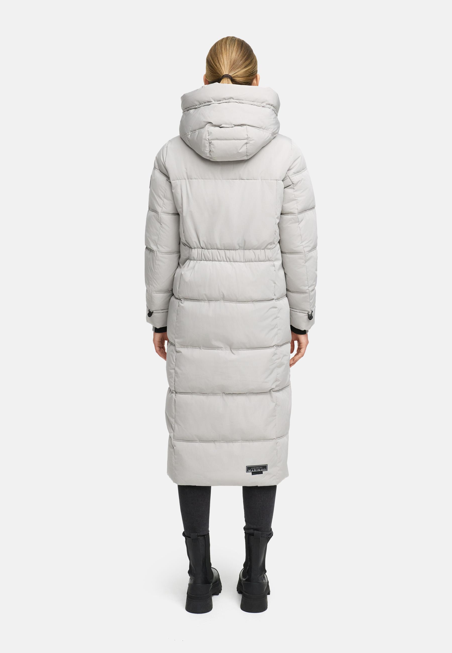 Winter Steppmantel mit Kapuze "Honiaa XVI" Cloud Grey