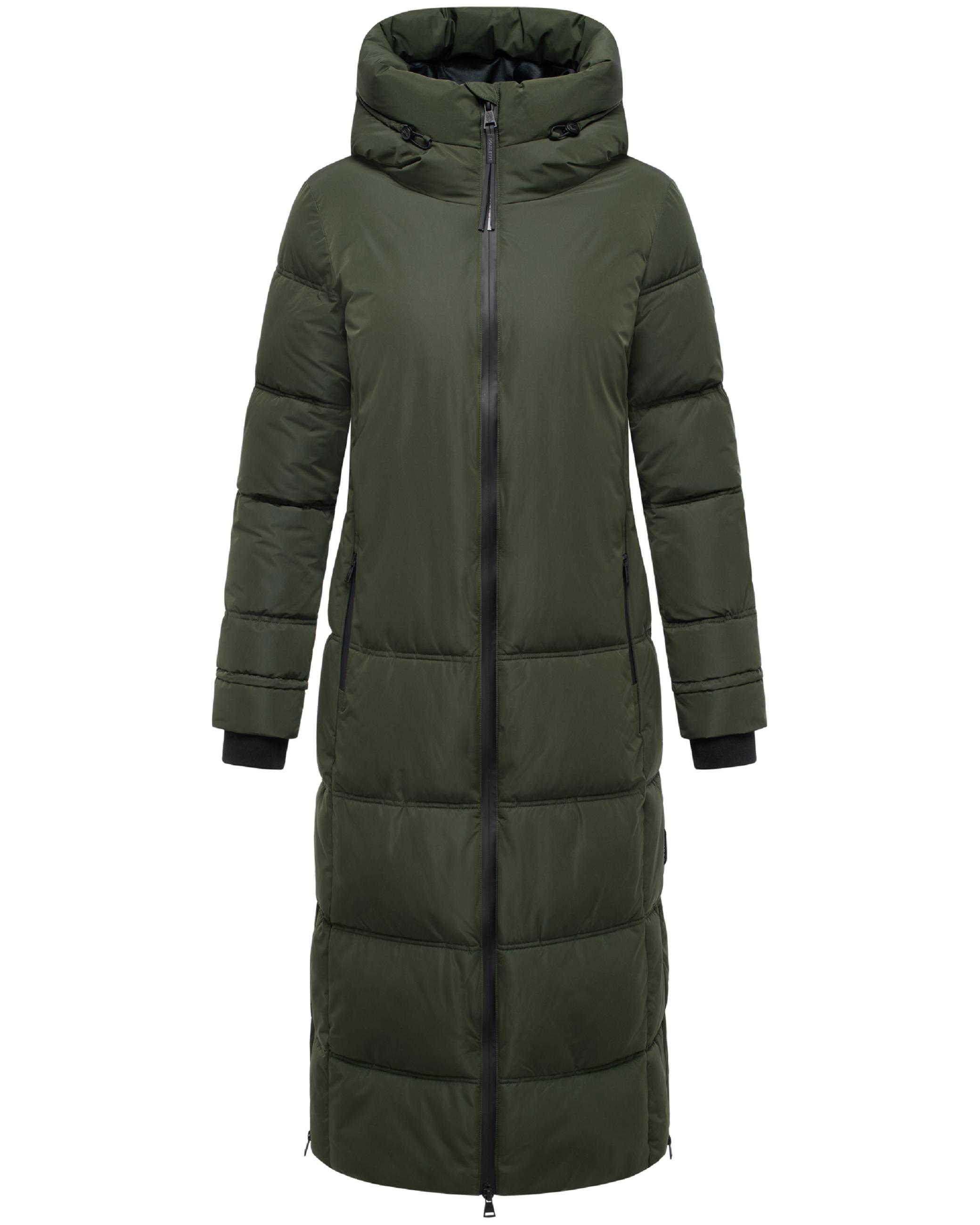 Winter Steppmantel mit Kapuze "Honiaa XVI" Dark Olive