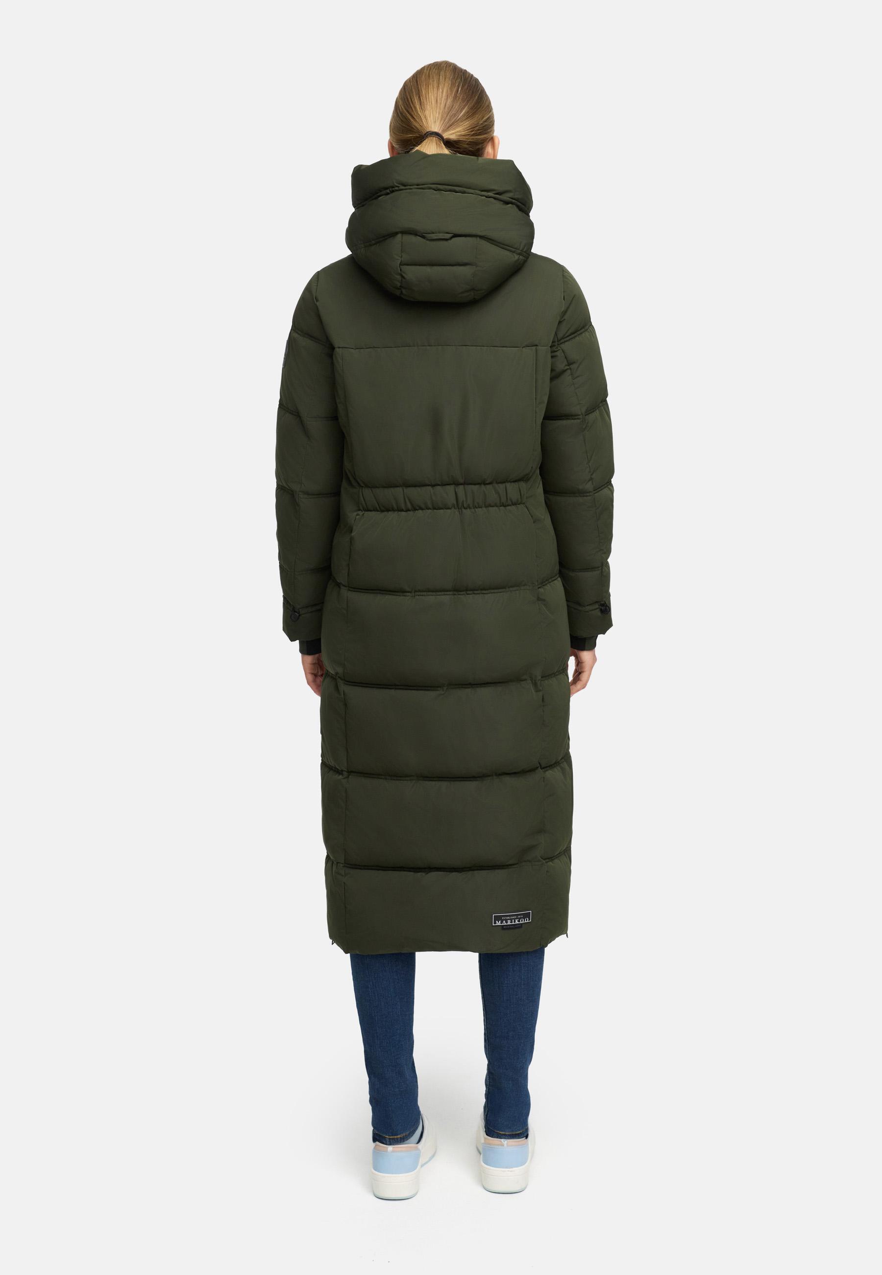 Winter Steppmantel mit Kapuze "Honiaa XVI" Dark Olive