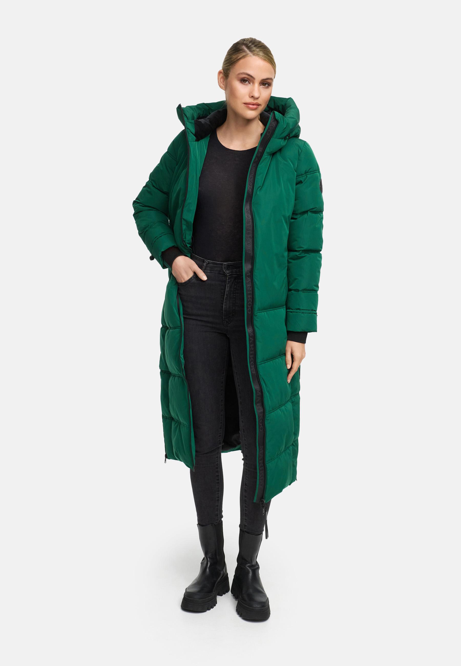 Winter Steppmantel mit Kapuze "Honiaa XVI" Evergreen