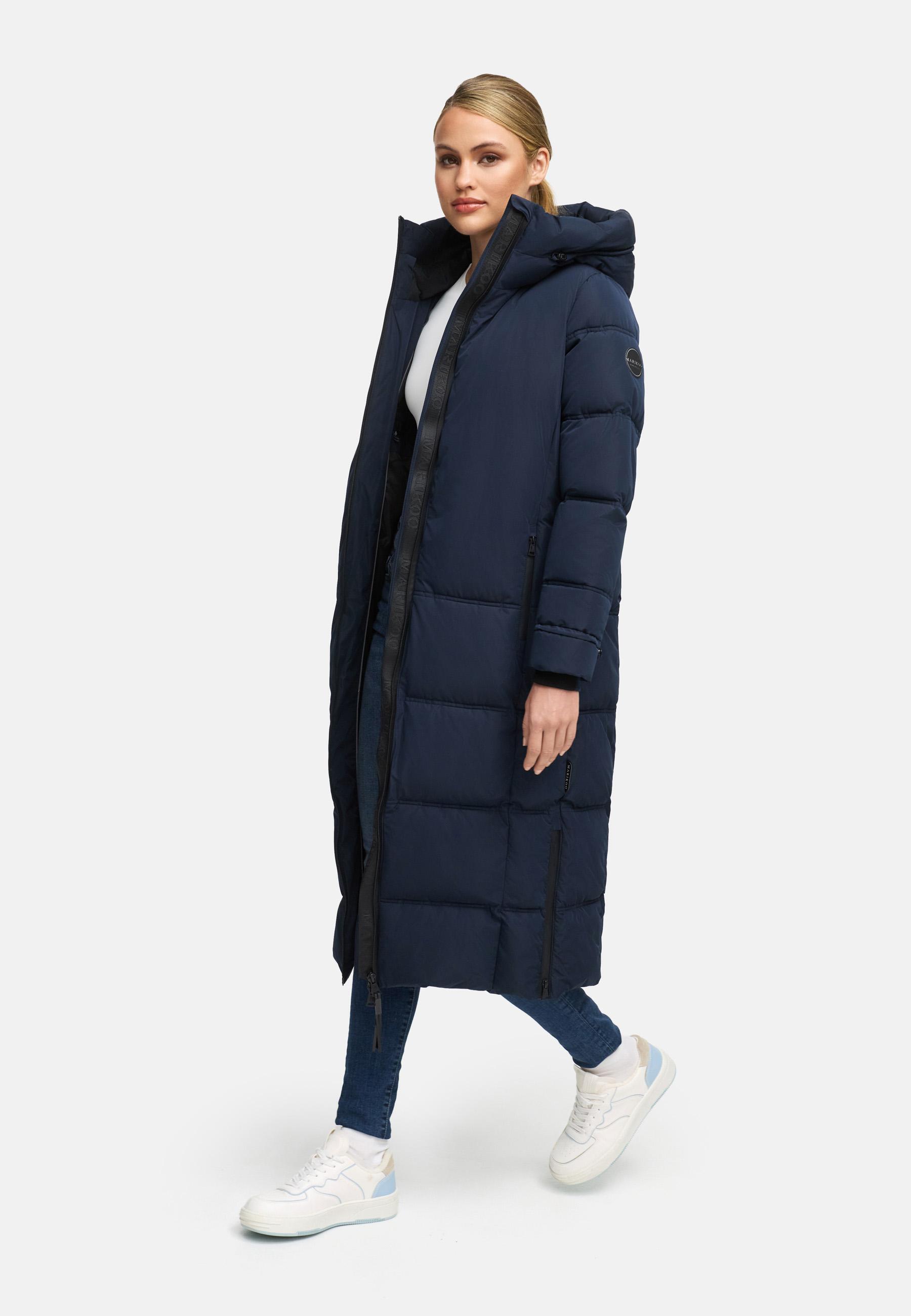 Winter Steppmantel mit Kapuze "Honiaa XVI" Navy
