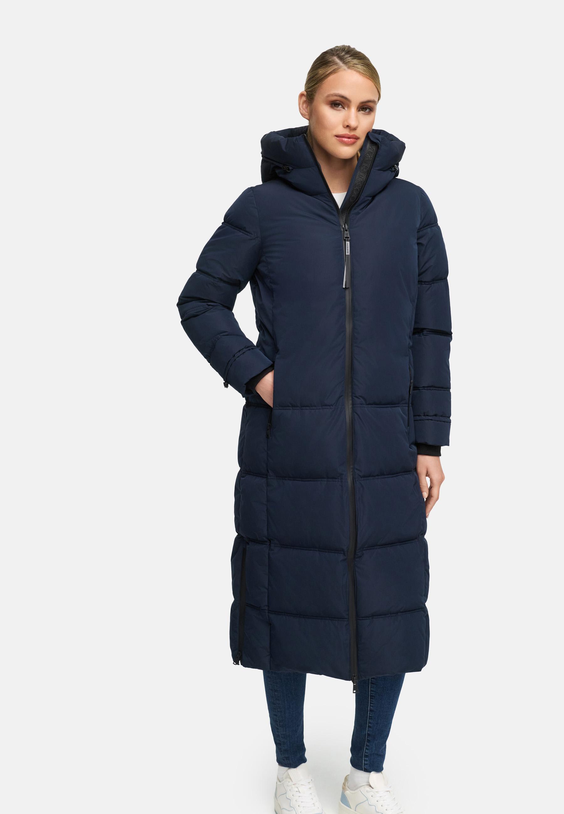Winter Steppmantel mit Kapuze "Honiaa XVI" Navy